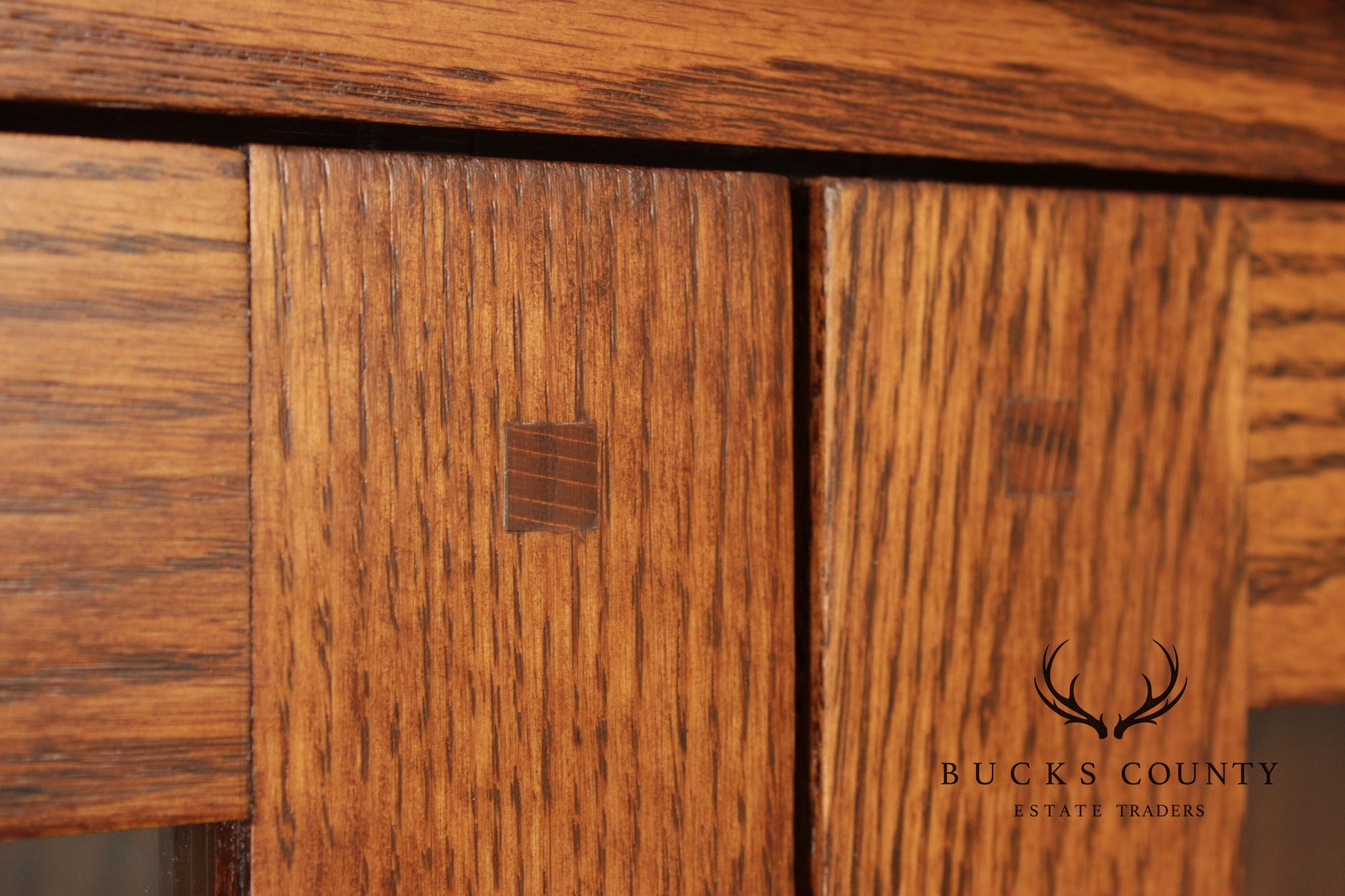 Mission Style Oak Two-Door Bookcase