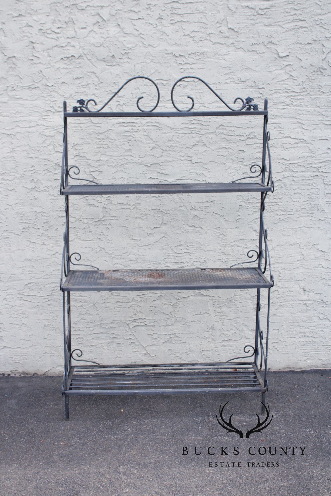 French Style Wrought Iron Three-Tier Outdoor Baker's Rack