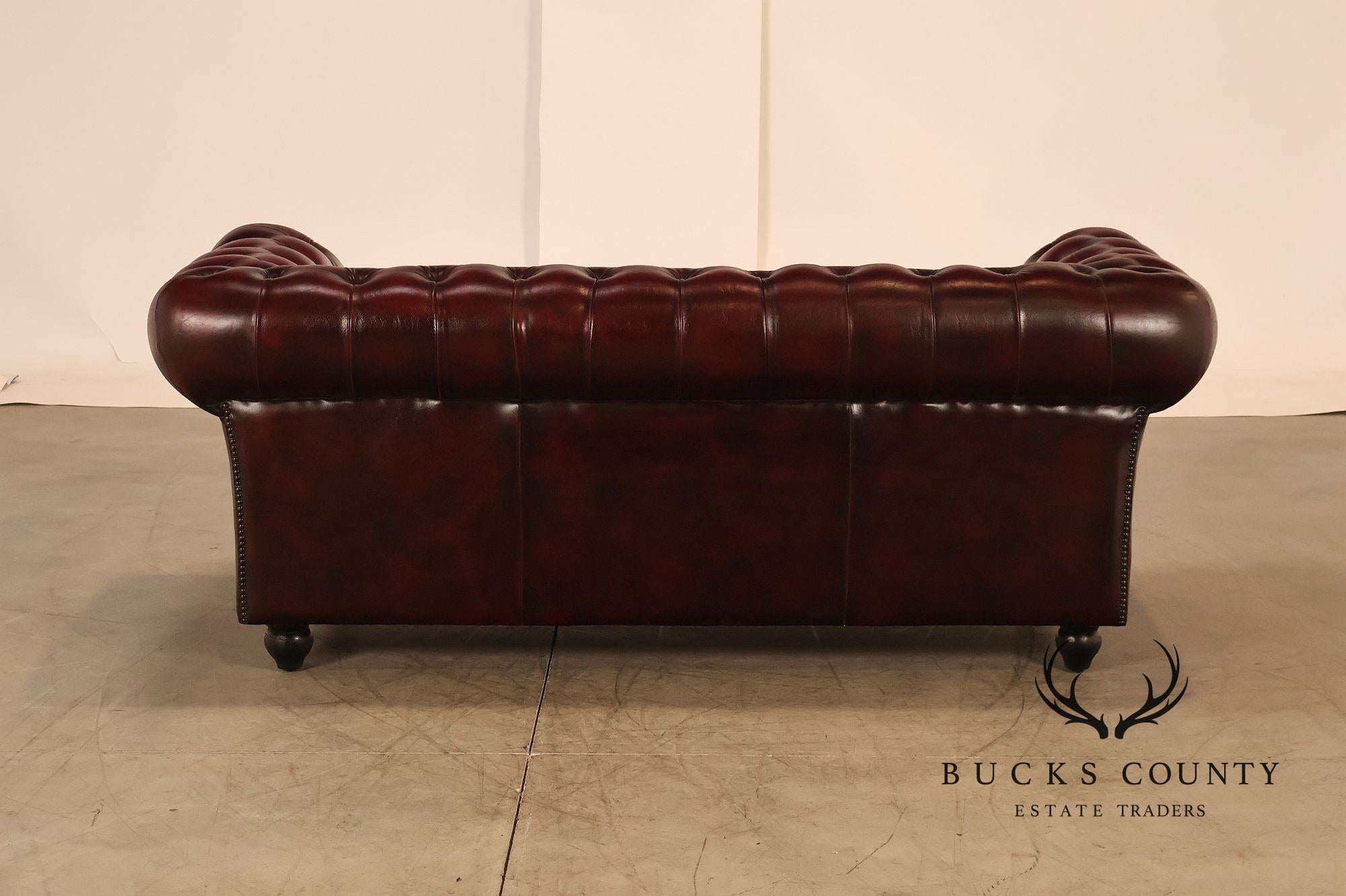 Chesterfield Style Oxblood Leather Sofa