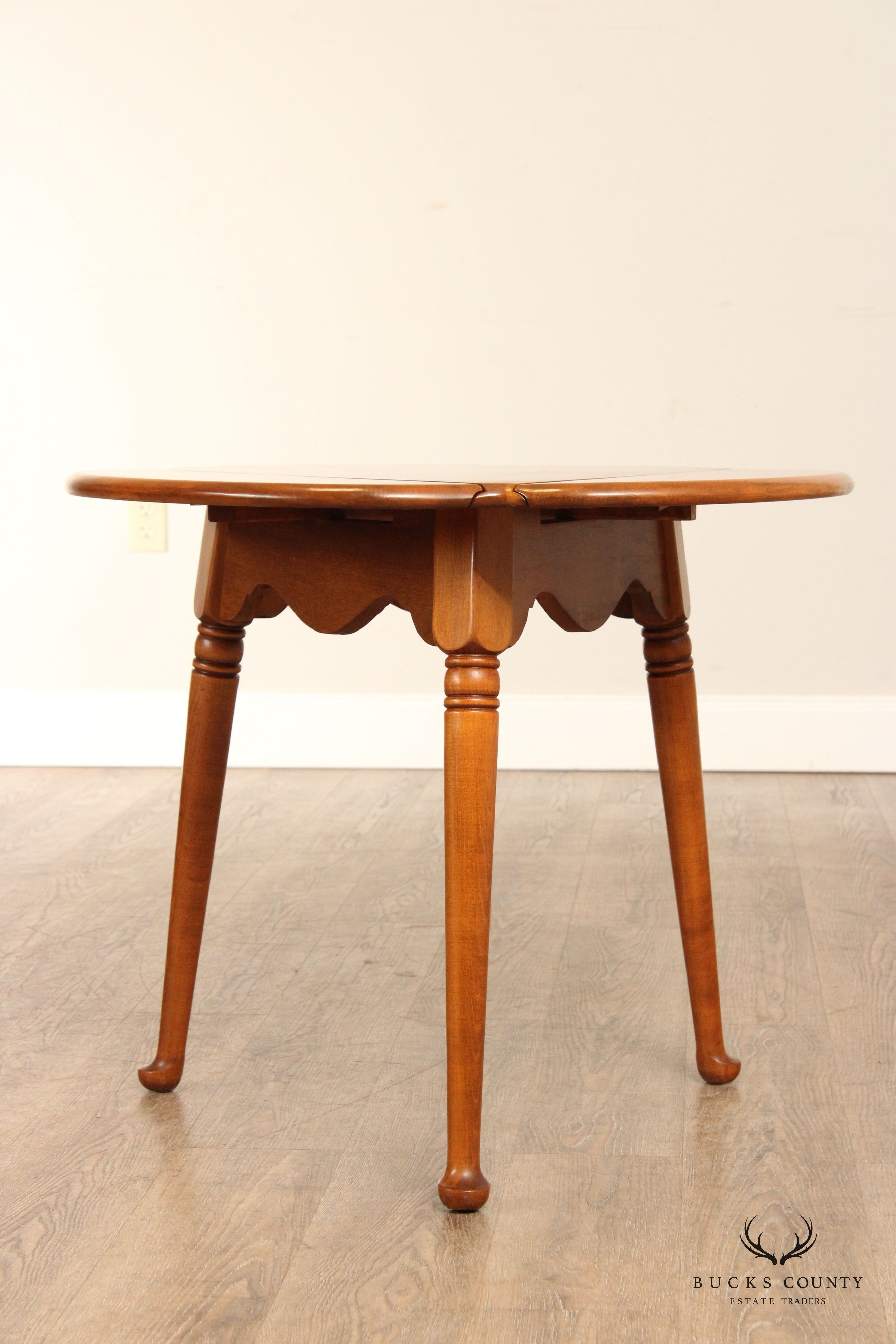 Ethan Allen American Traditional Maple Pair Drop Leaf Corner Tables