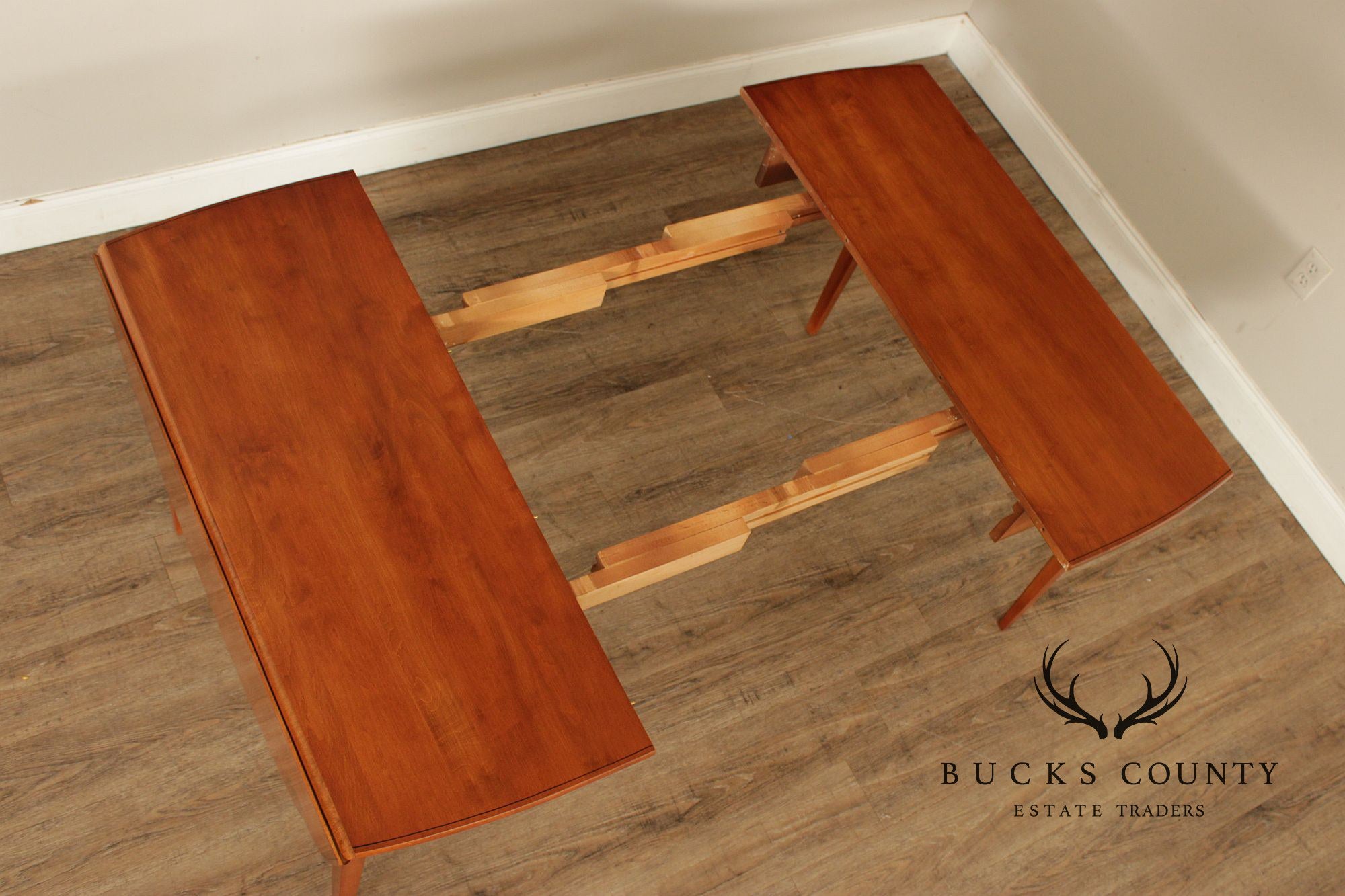 L. Hitchcock Maple Stenciled Drop Leaf Extension Dining Table