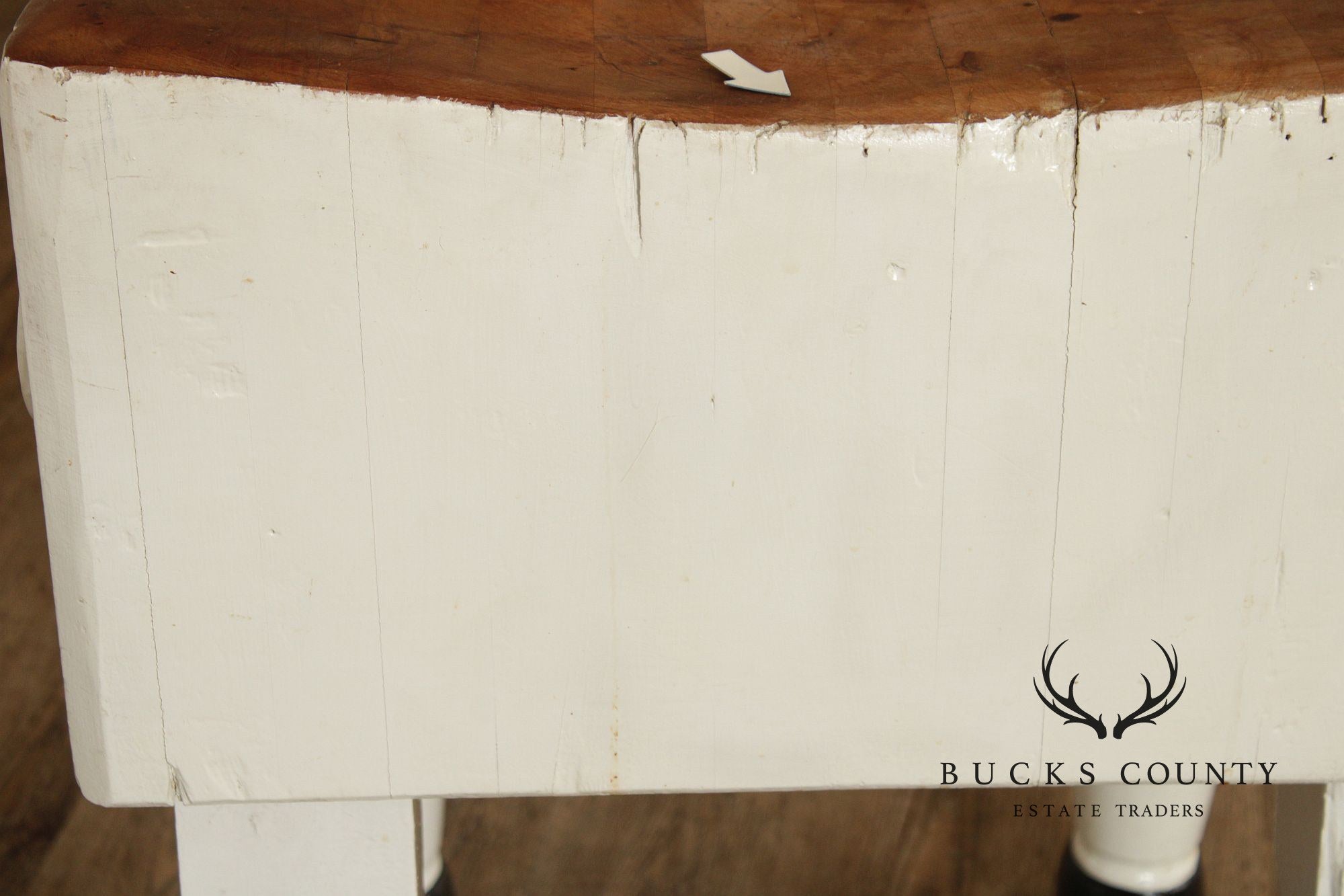 Vintage Painted Butcher Block Table