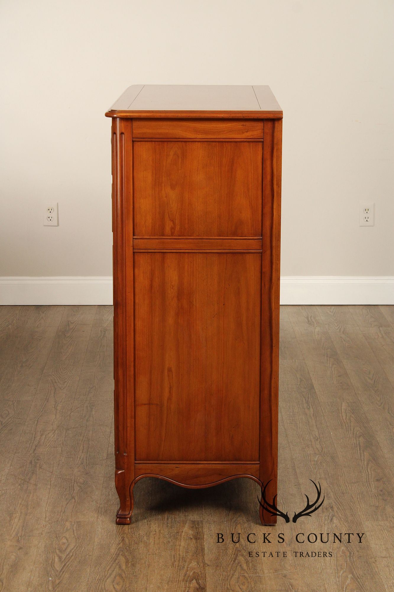 Kindel French Provincial Style Fruitwood Tall Chest
