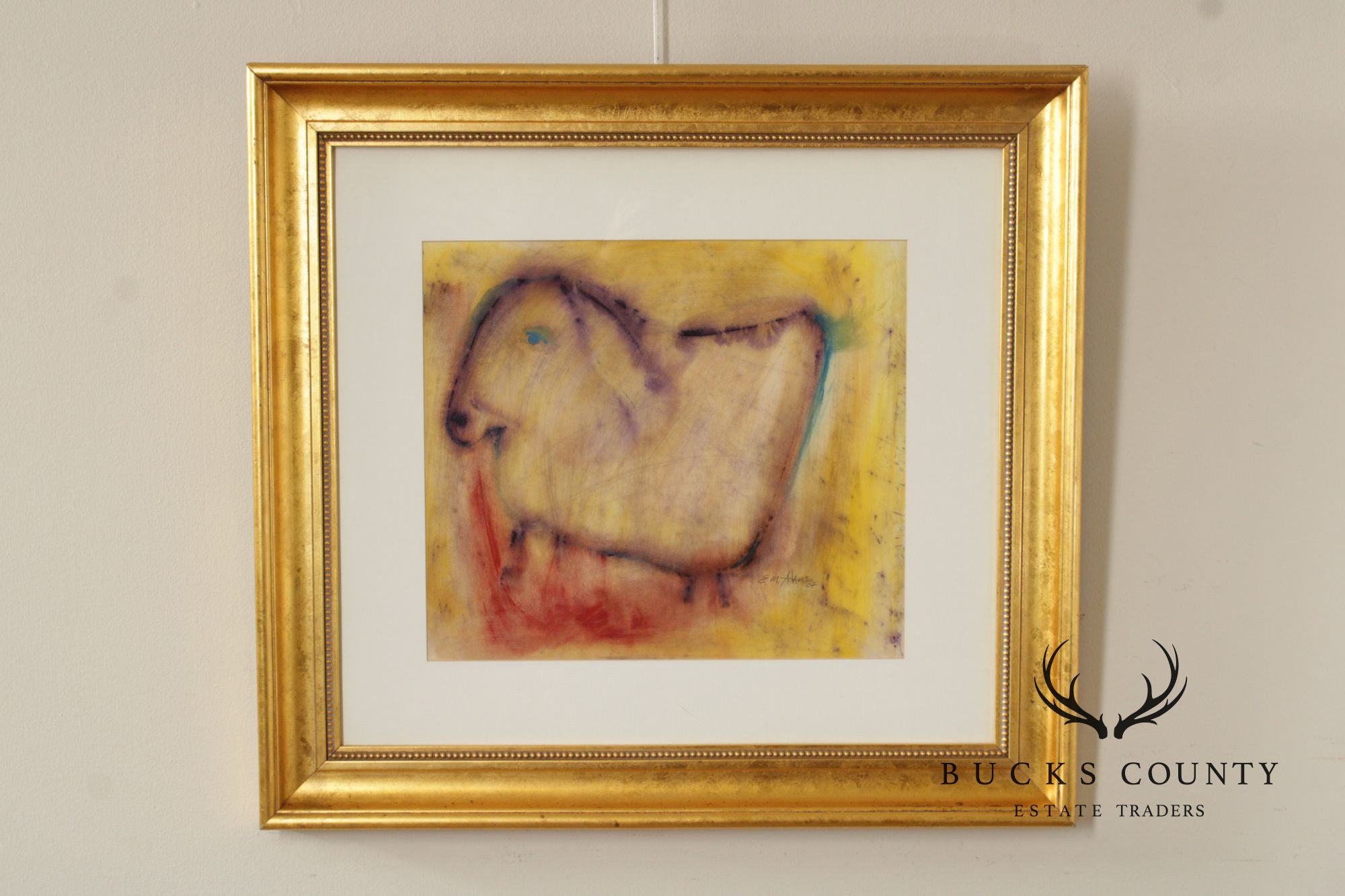 Edward M. Adams Abstract Oil Painting, Lamb