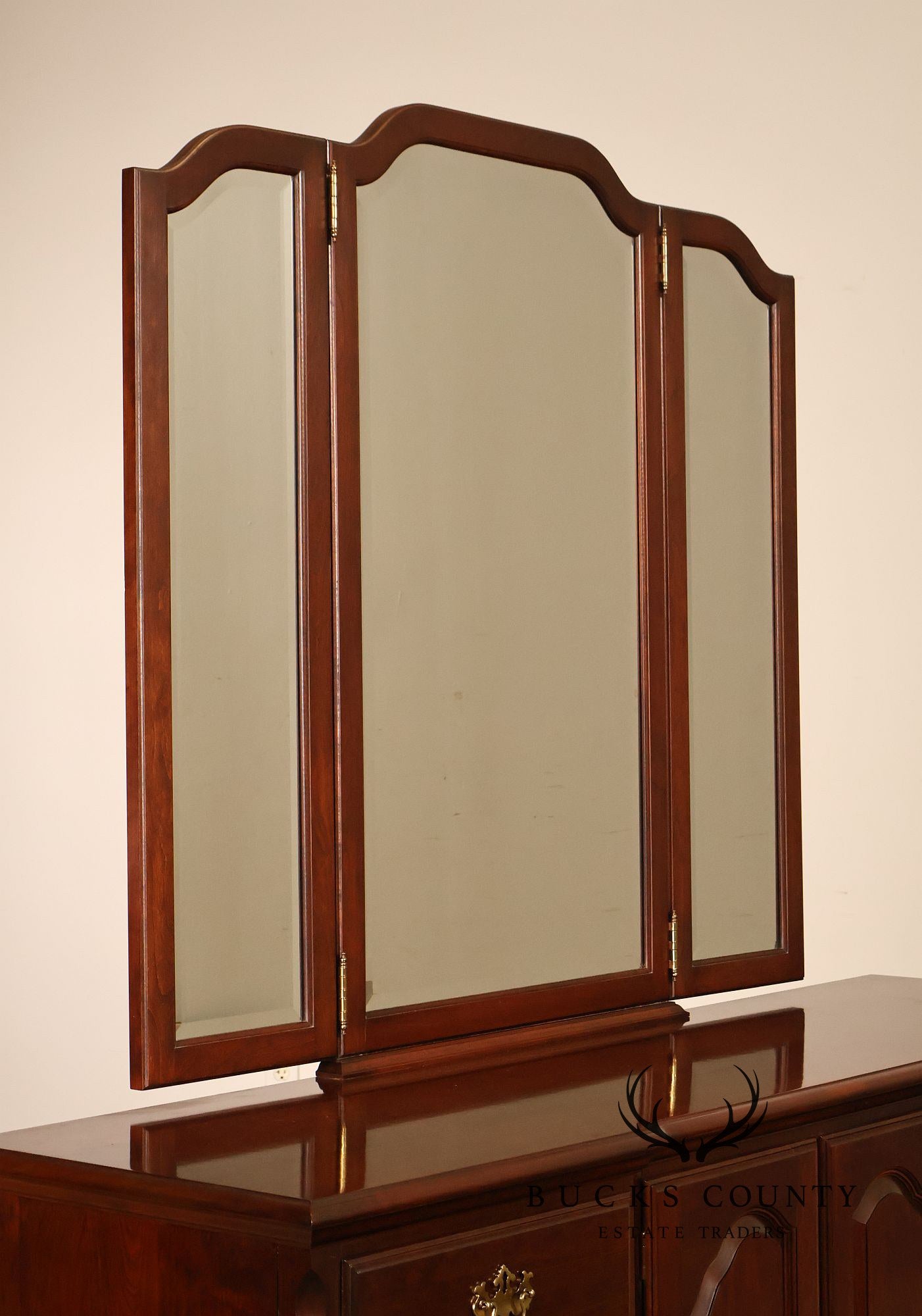 Pennsylvania House Chippendale Style Cherry Long Dresser with Mirror