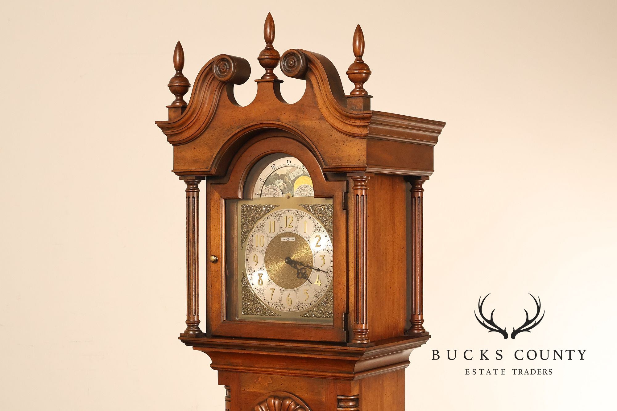 Howard Miller Chippendale Style Cherry Grandfather Grandmother Clock