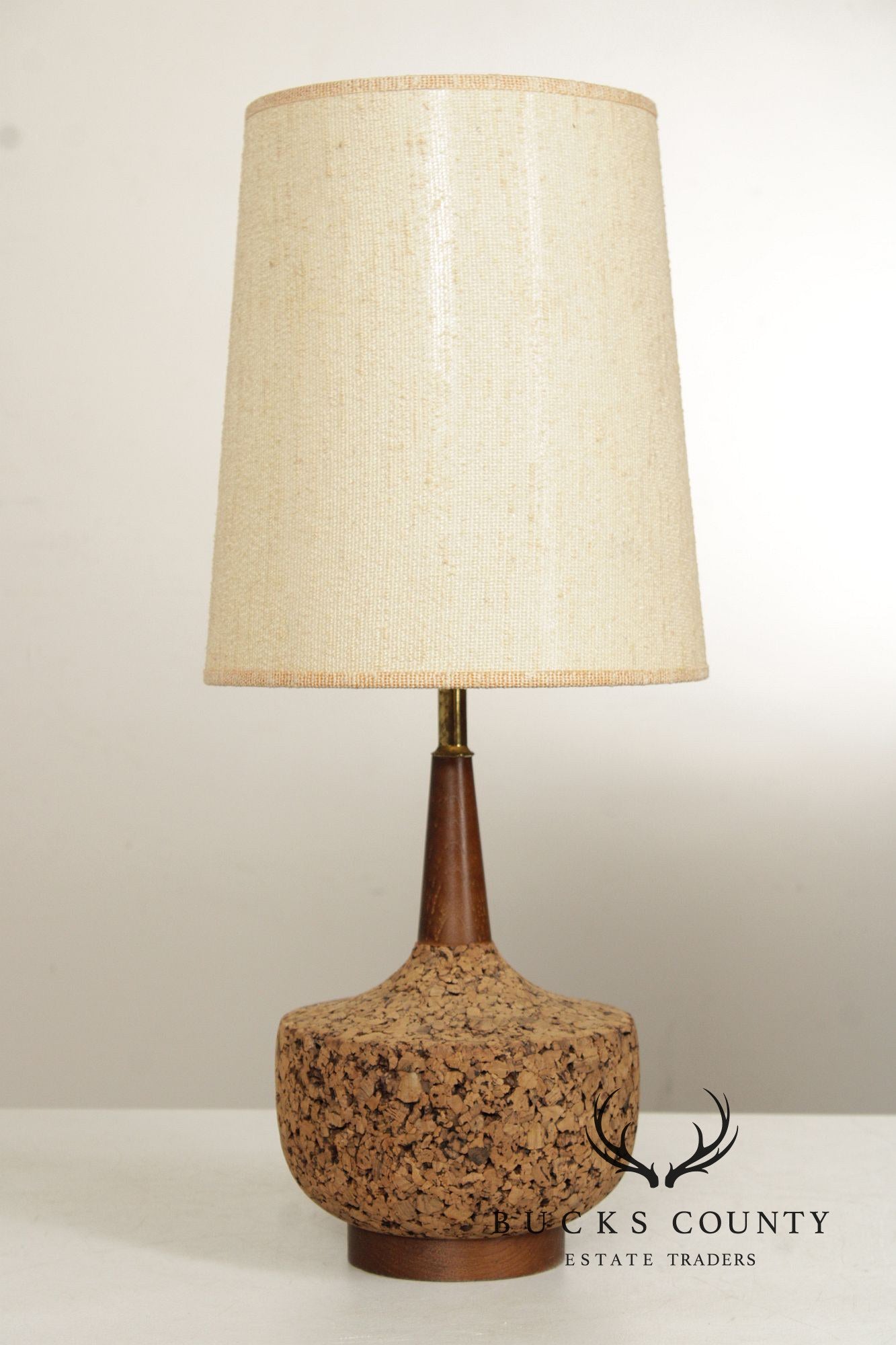 Mid Century Modern Cork Table Lamp