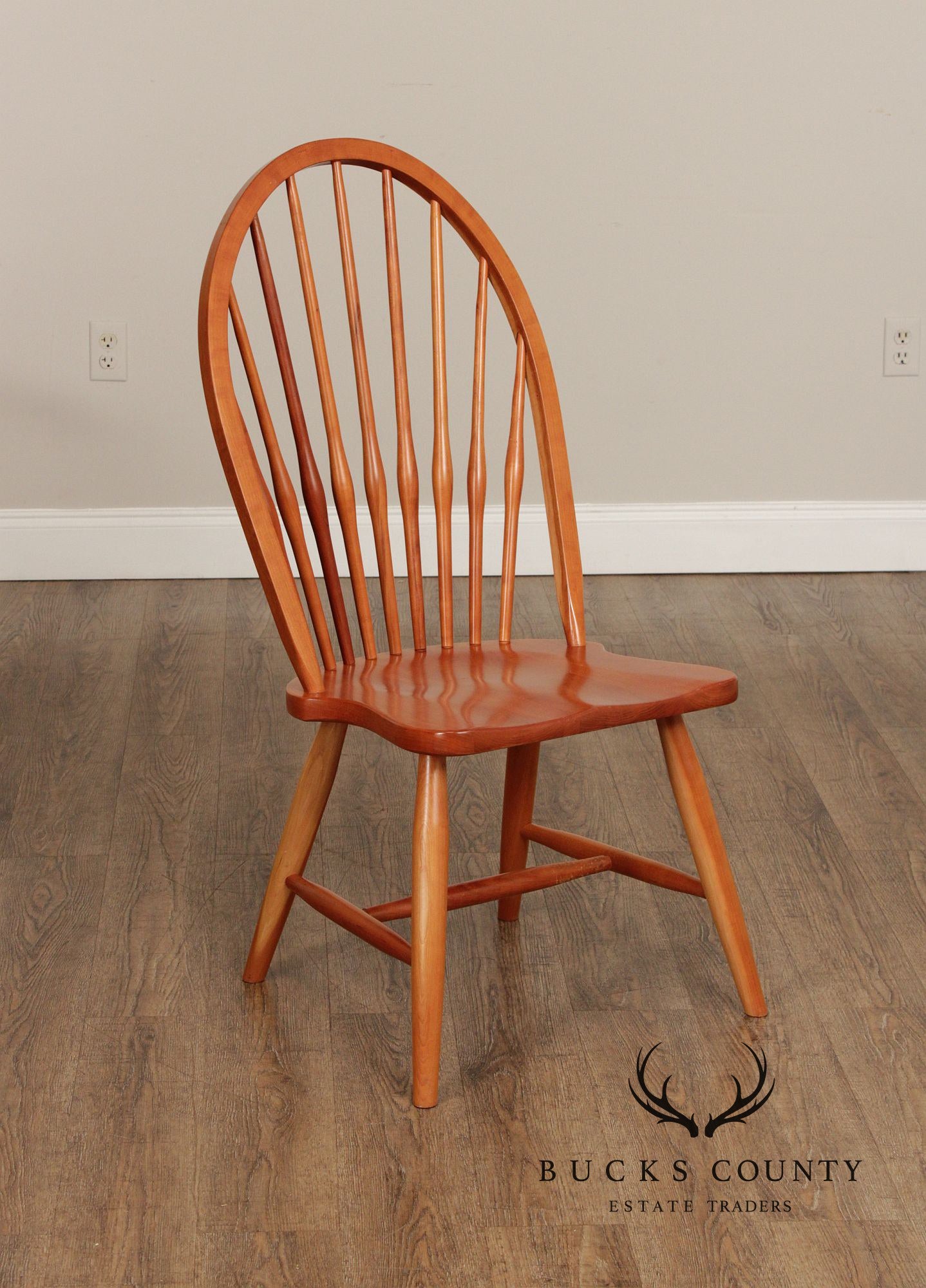 Daniel's Amish Set of Four Cherry Windsor Dining Chairs