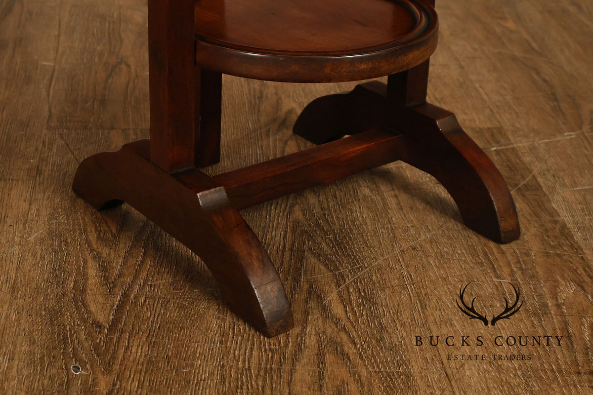 Mahogany Three Tier Collapsible Dumbwaiter Stand