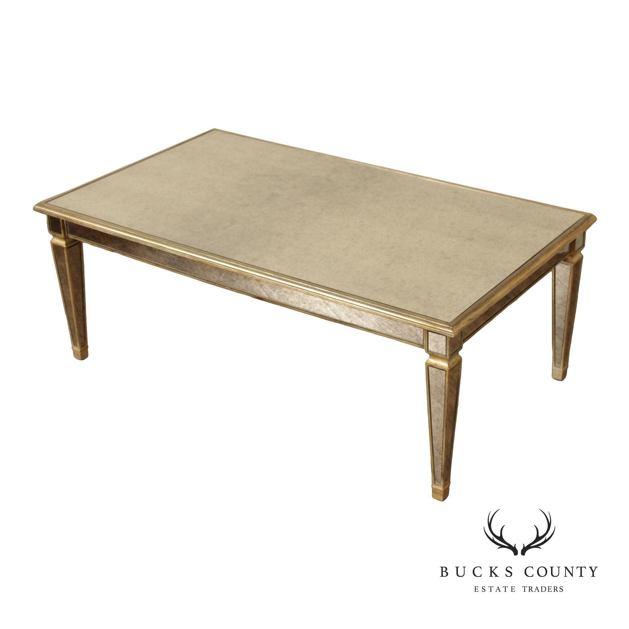 Ethan Allen Hollywood Regency Mirrored Coffee Table