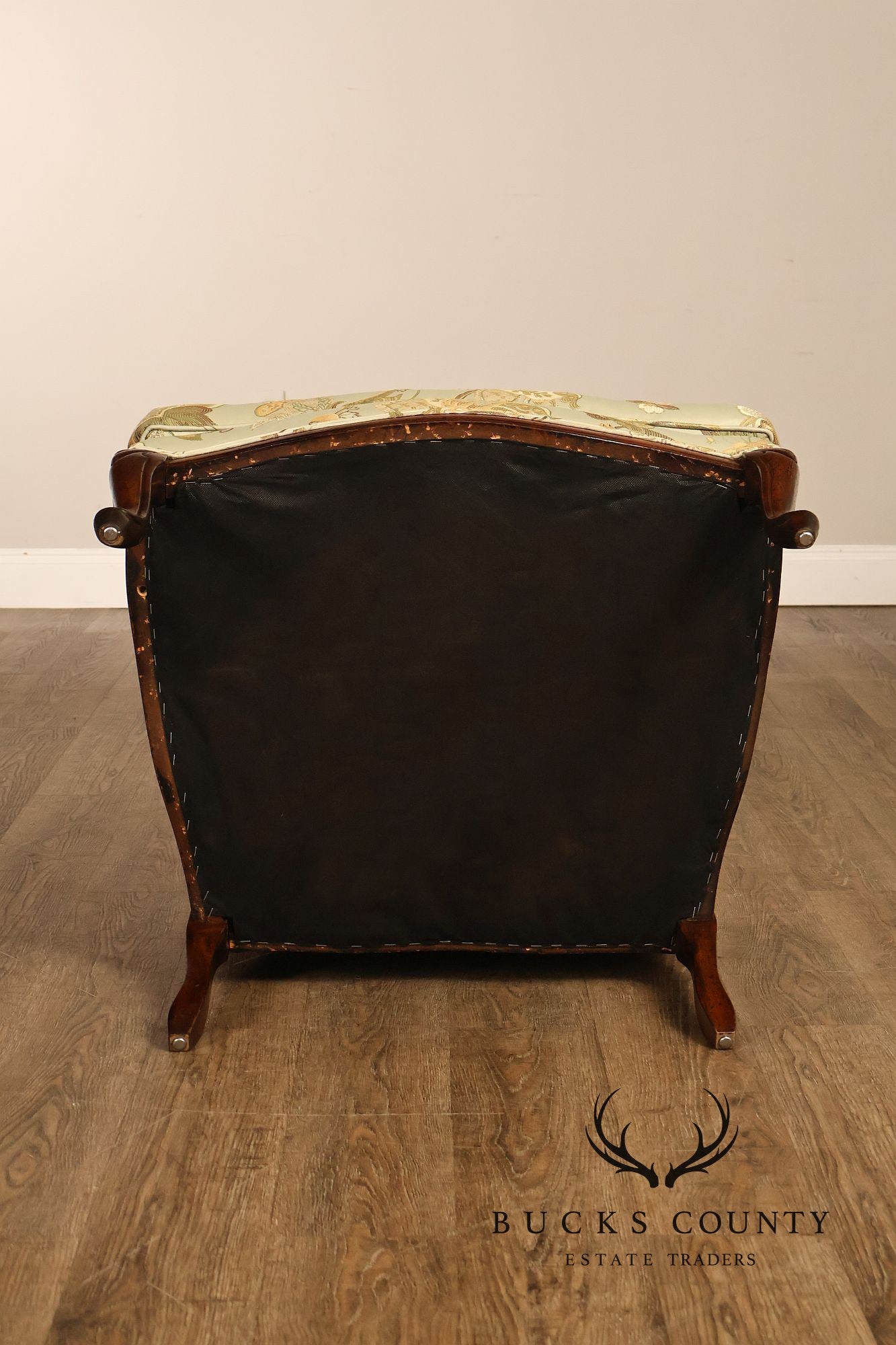 Louis XV Style Pair Of Bergere Upholstered Lounge Chairs