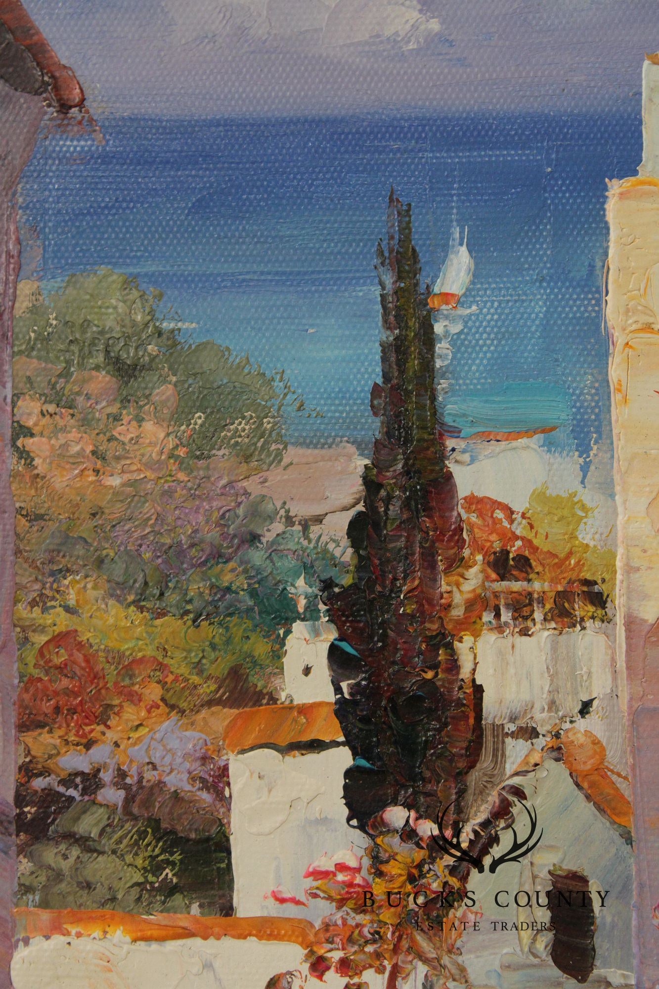 Impressionist Style Oil Painting, Italian Villagescape