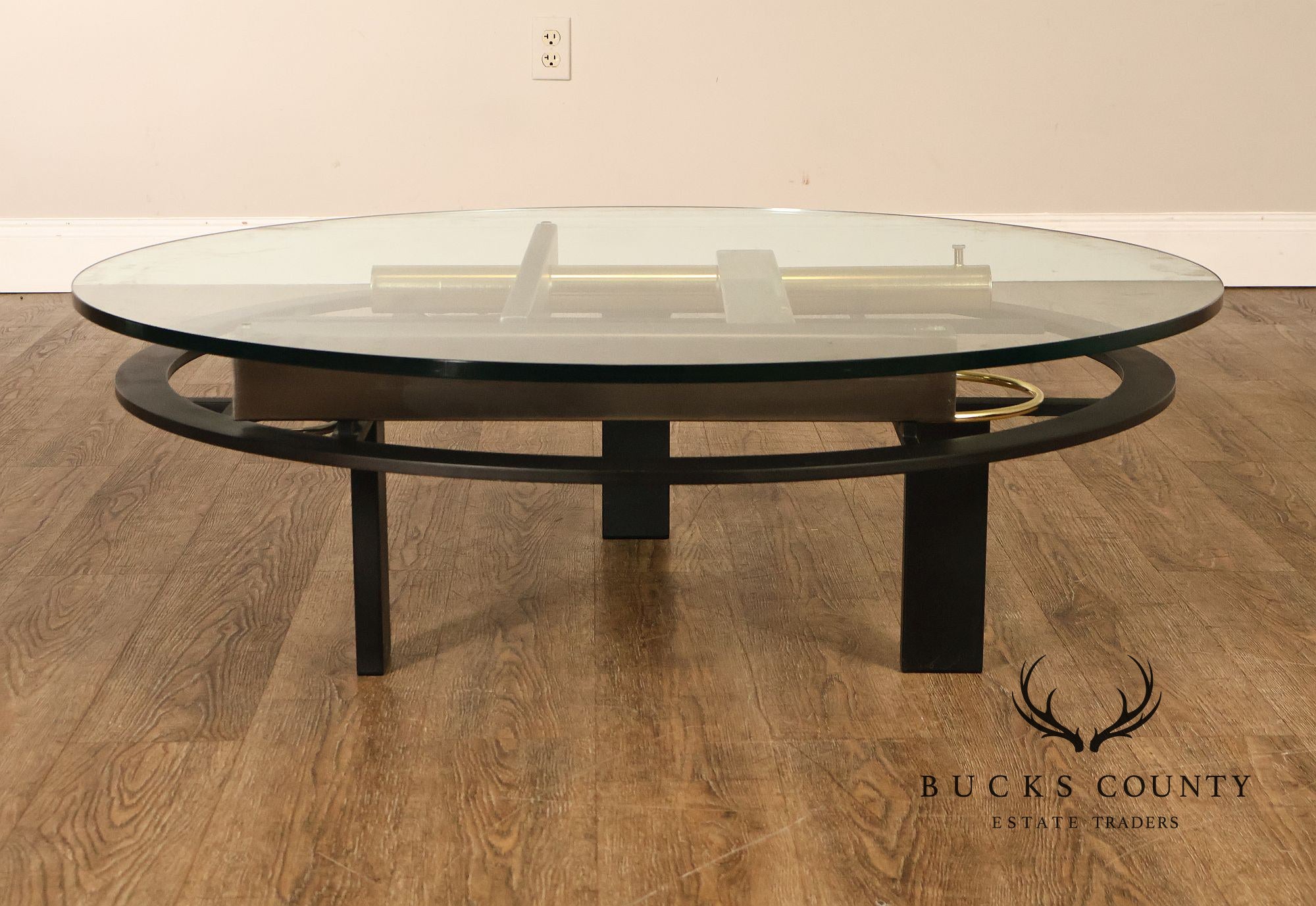 DIA Post Modern Round Glass Top Sculptural Coffee Table