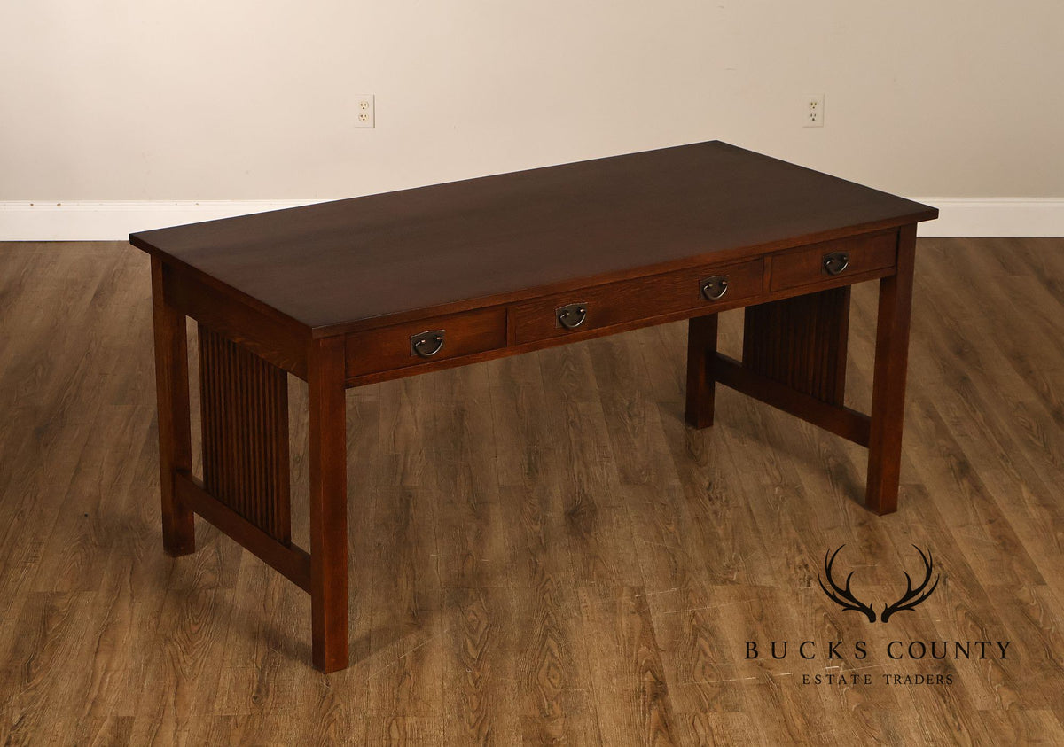 Stickley Mission Collection Oak Three-Drawer Writing Desk