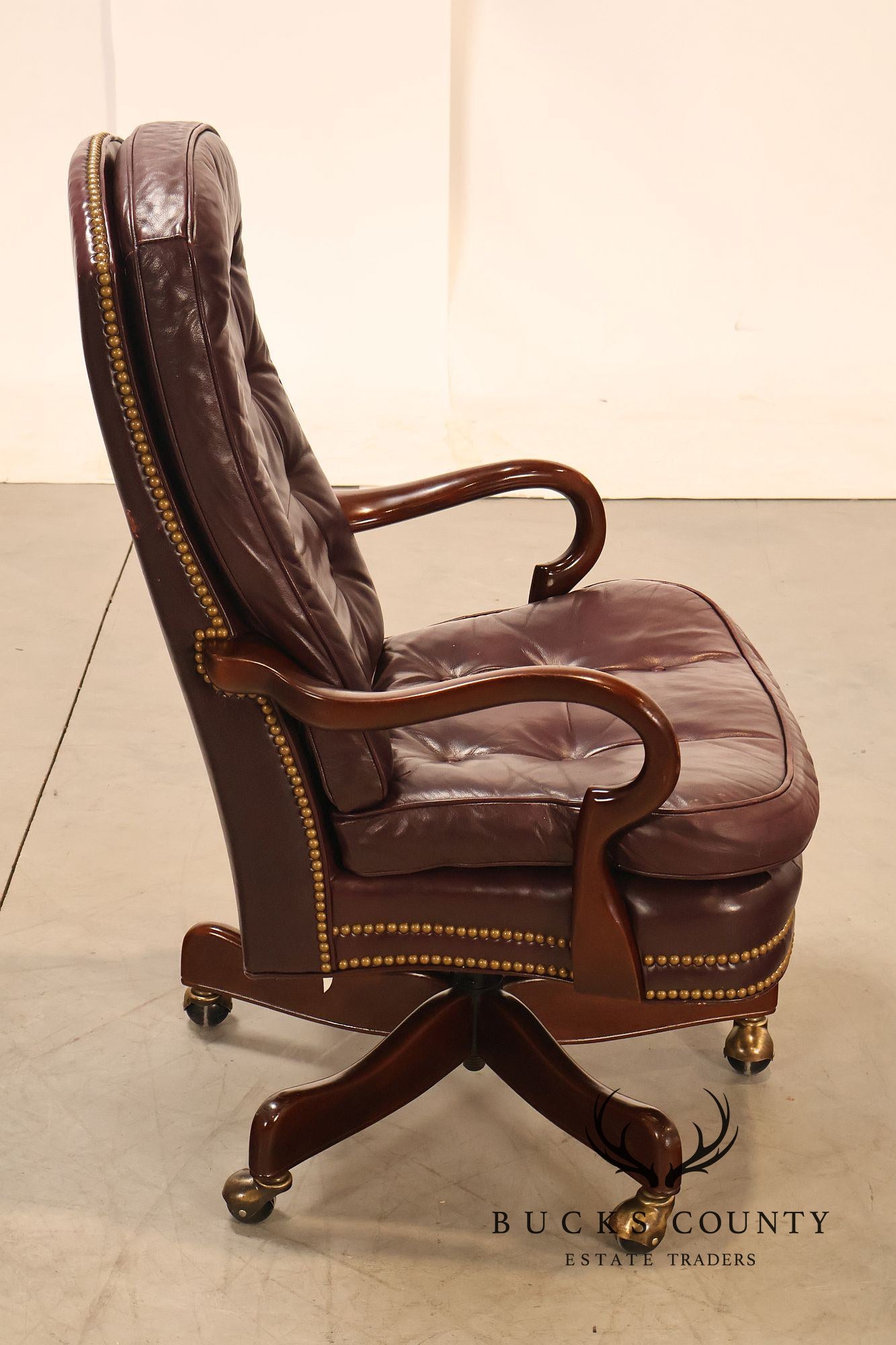 Hancock & Moore Vintage Burgundy Leather Executive Office Chair