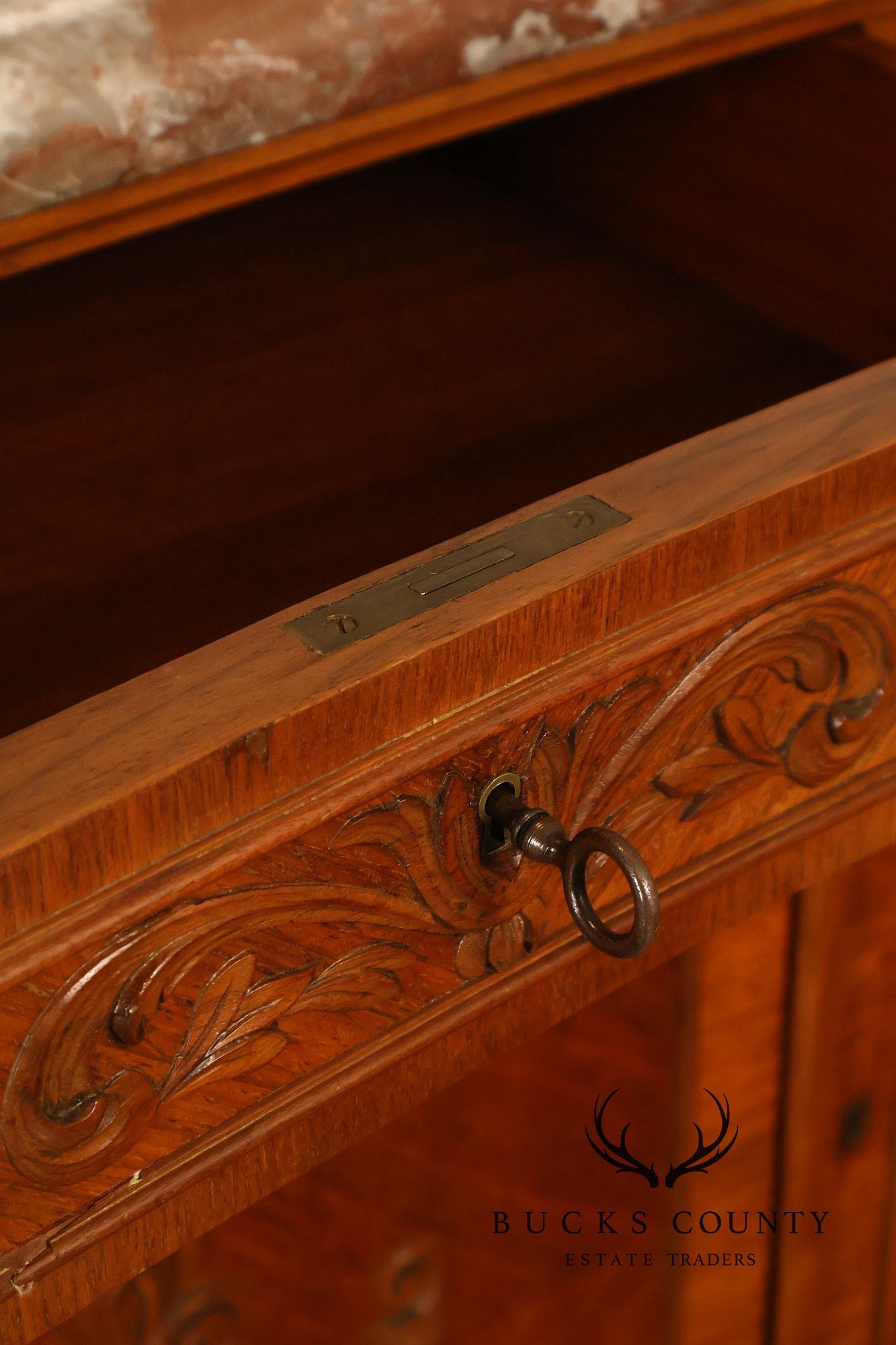 1920's French Louis XV Style Satinwood Marble Top Server