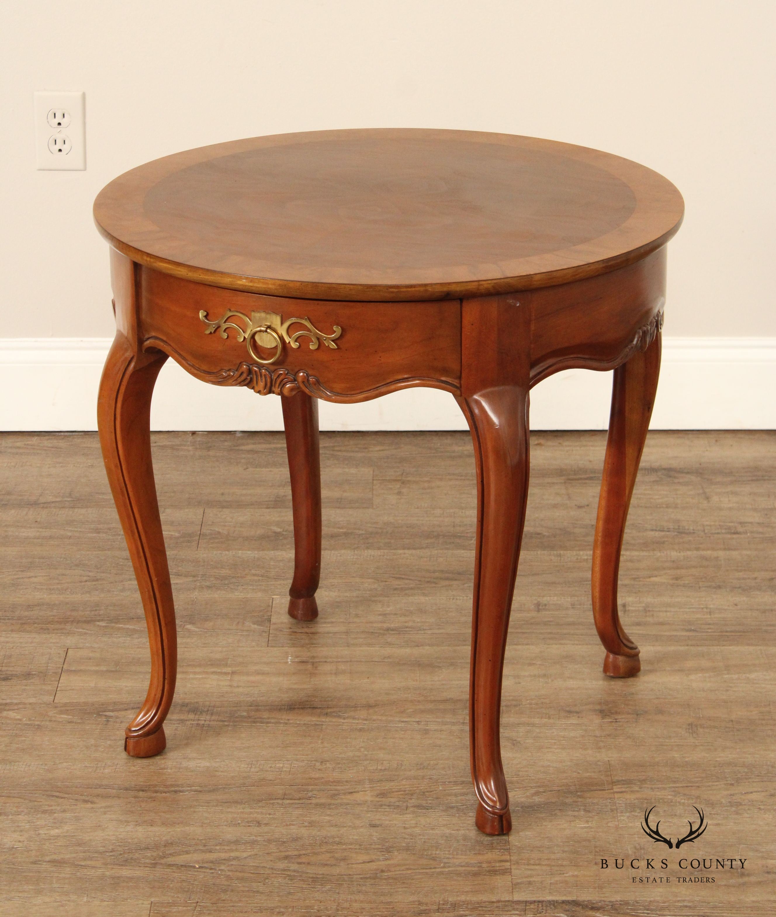 Baker Furniture French Country Style Walnut Side Table