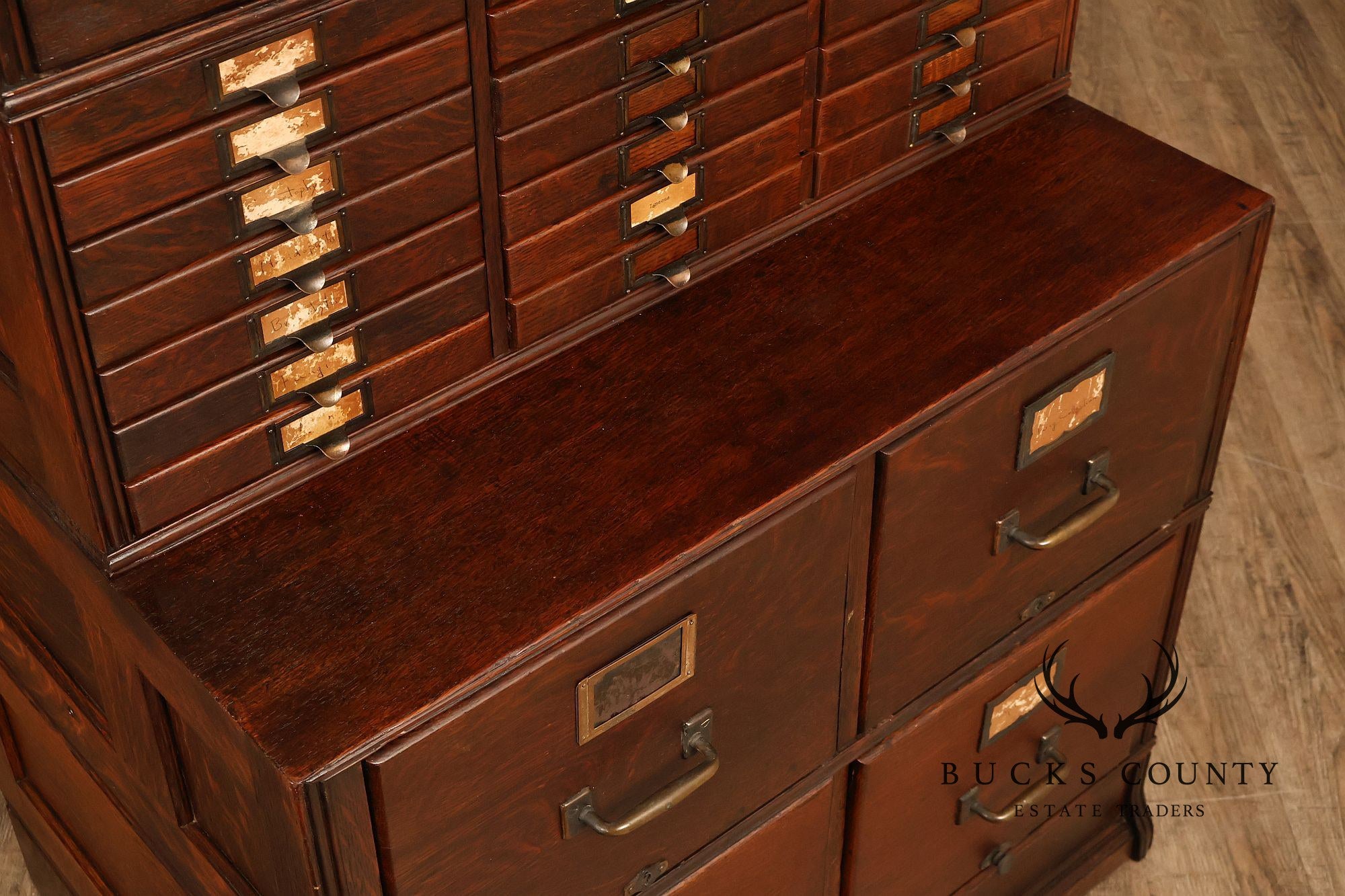 Yawman & Erbe Antique Oak Multi-Drawer File Cabinet
