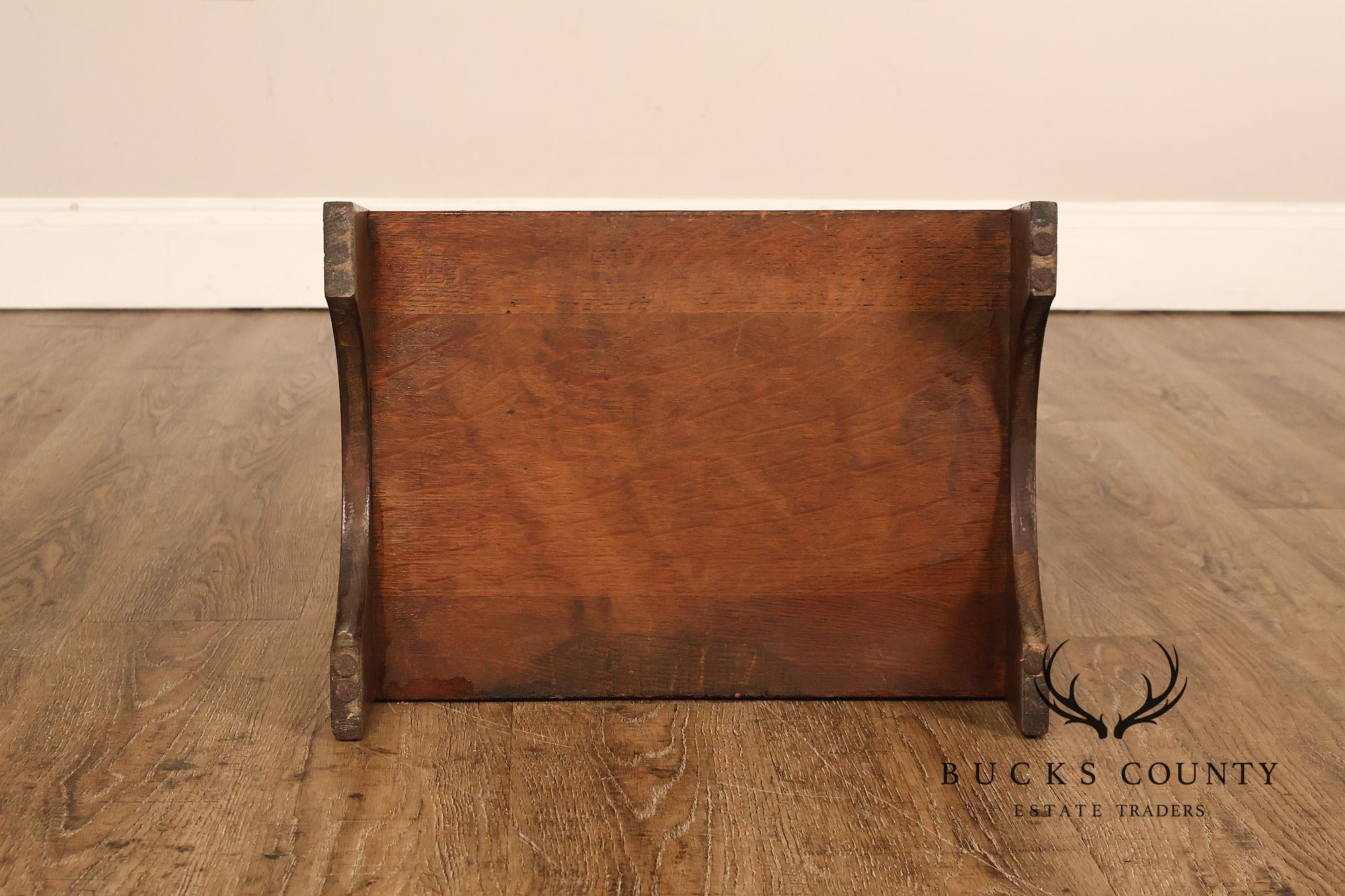 Antique Arts And Crafts Book Trough Magazine Stand