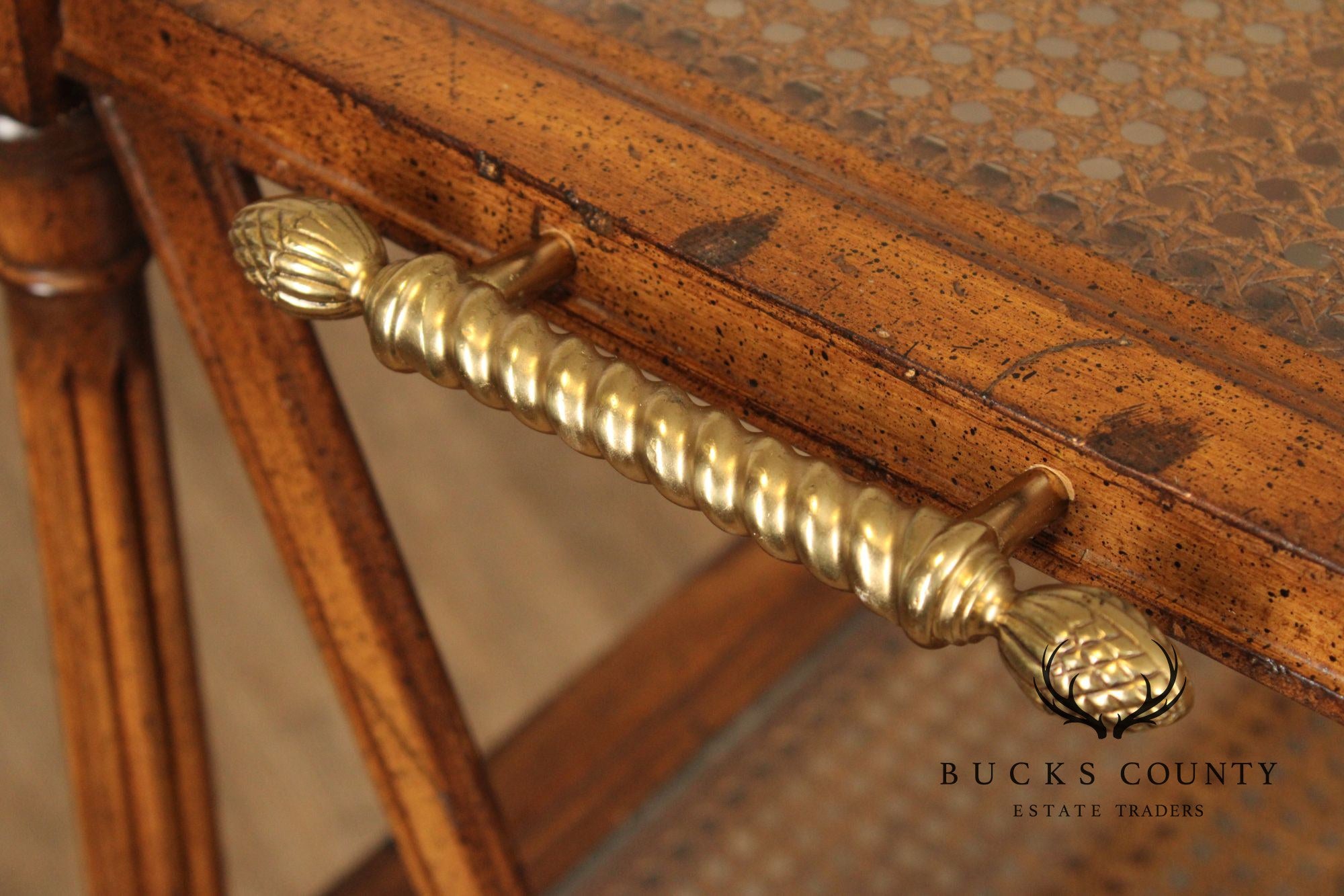 Regency Style Three-Tier Rolling Bar Cart