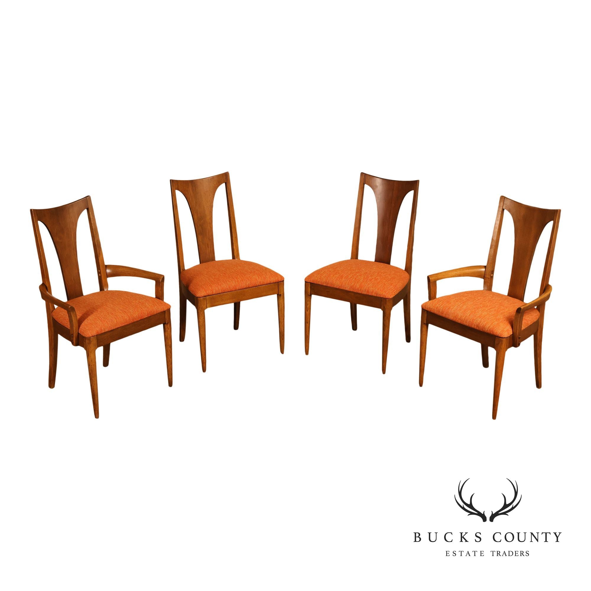Broyhill 'Brasilia' Mid Century Modern Set of Four Walnut Dining Chairs