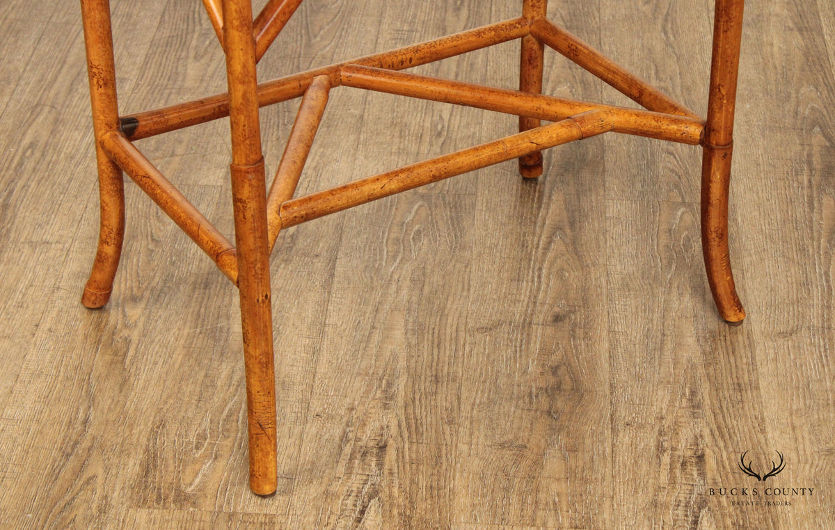 Chinoiserie Rattan Side Table