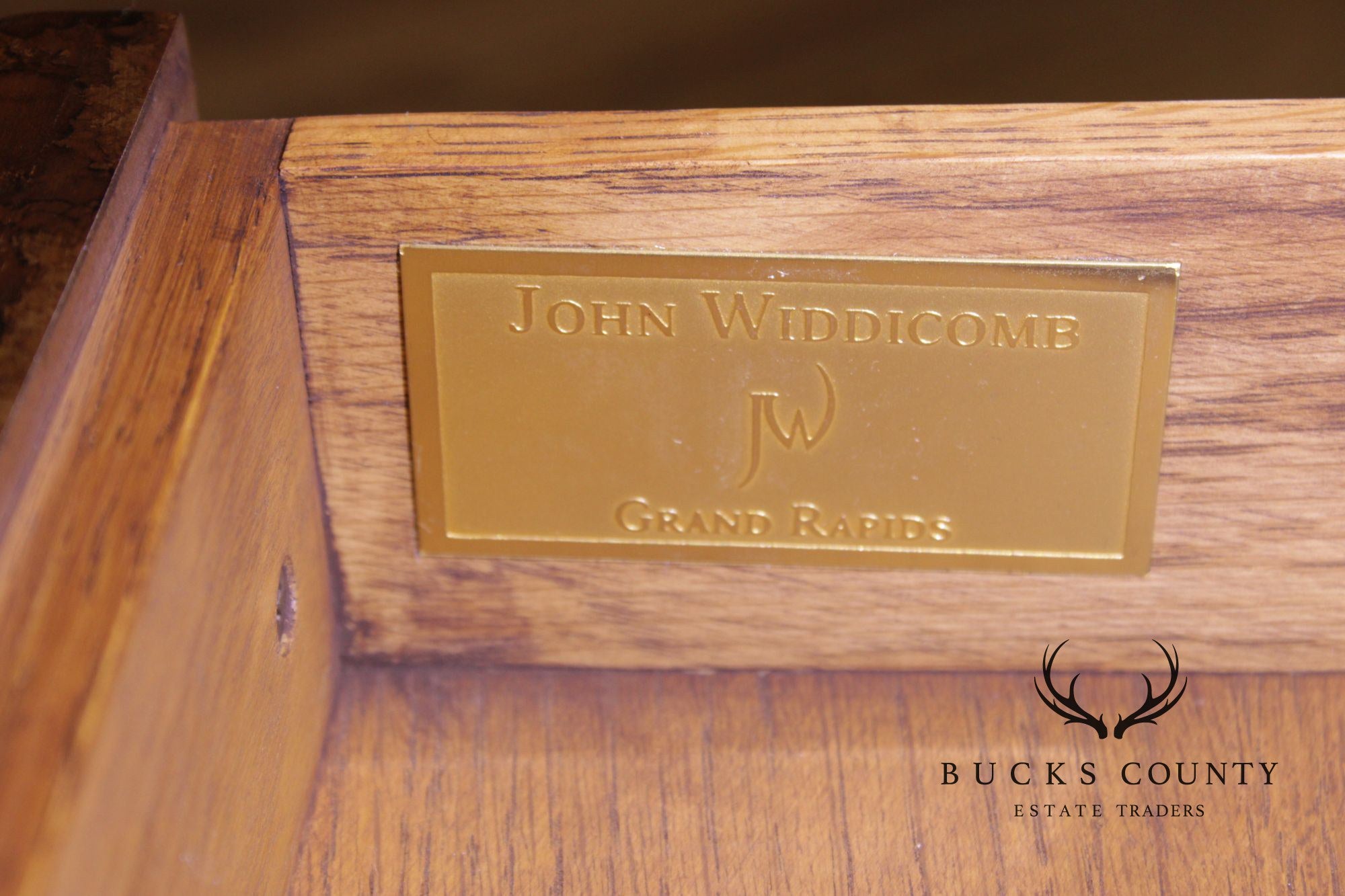 John Widdicomb Chinoiserie Leather Top Executive Partner's Desk