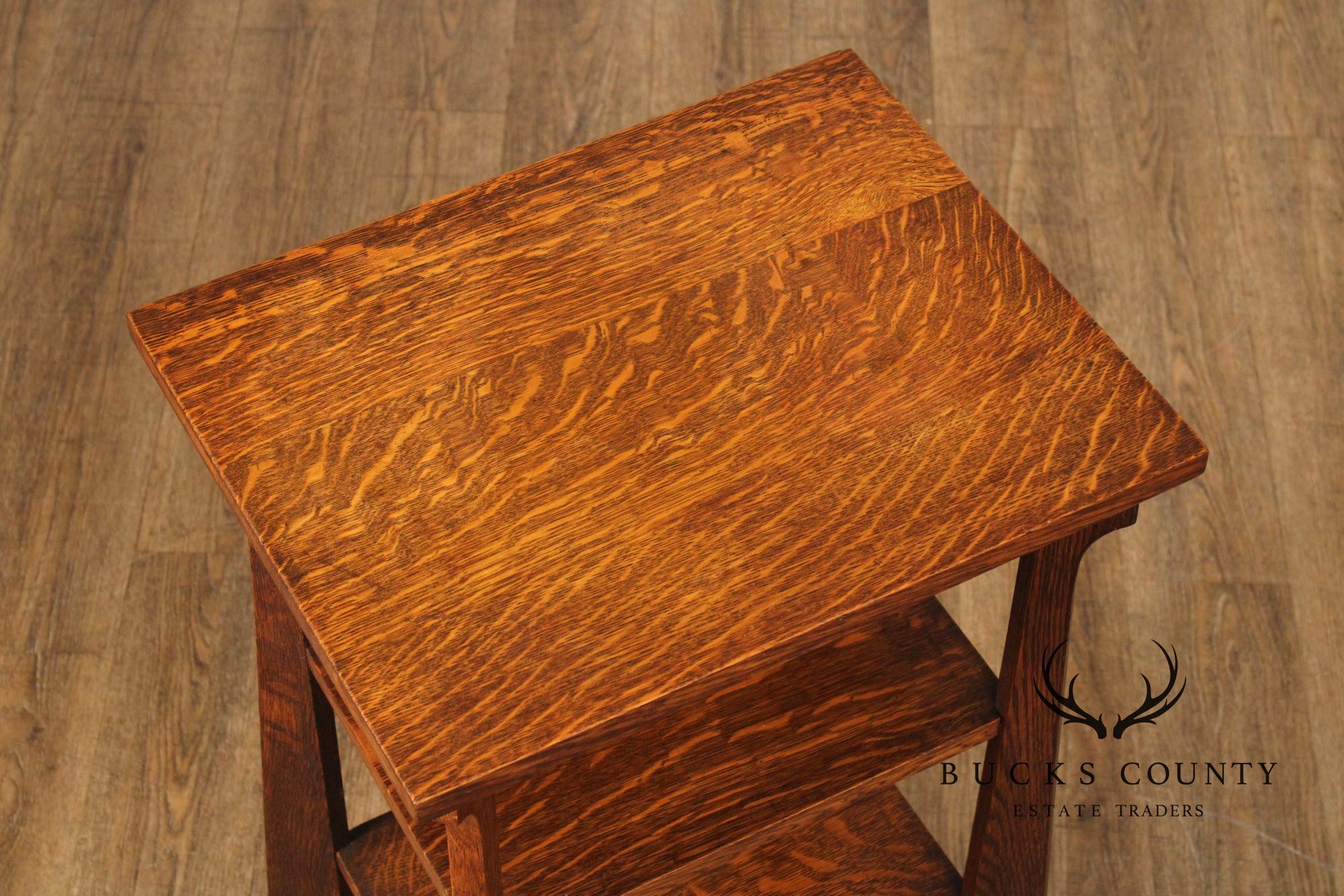 Antique Arts & Crafts Oak Etagere