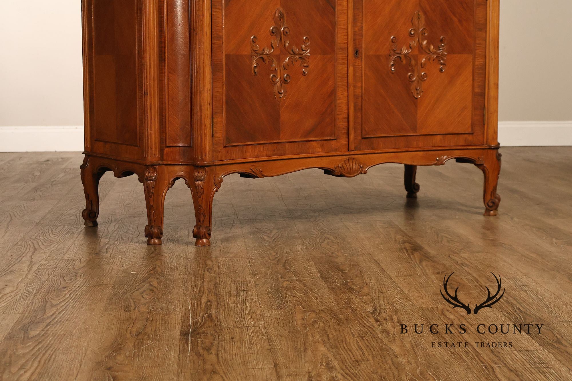 1920's French Louis XV Style Satinwood Marble Top Server