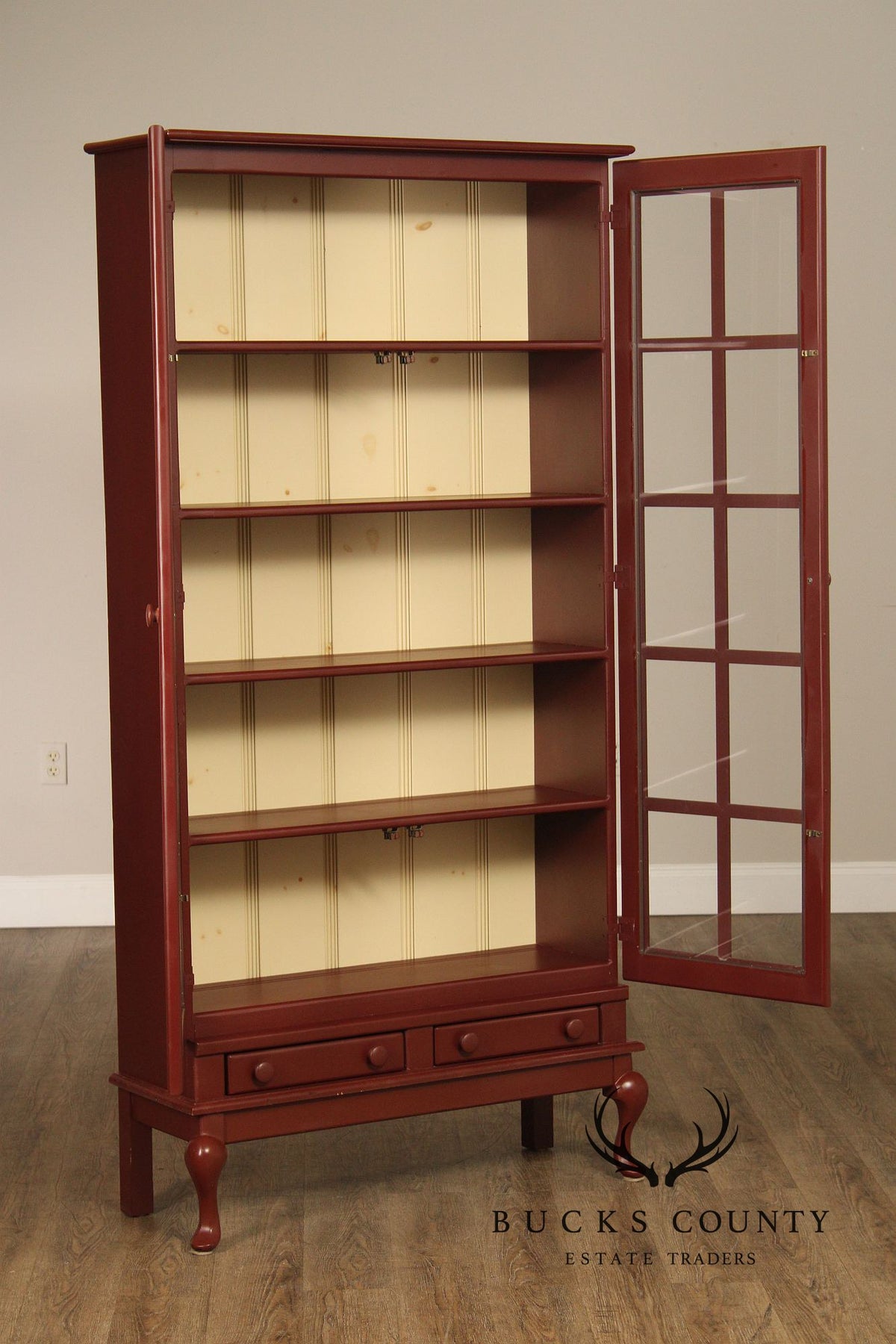 Georgia Pine Craftsmen Devonshire Painted Pine Plate Cupboard Cabinet