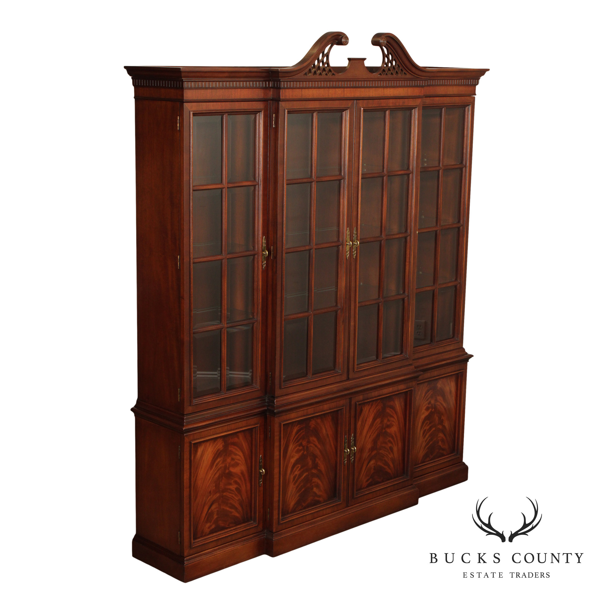 Hickory Chair Mahogany Breakfront China Cabinet