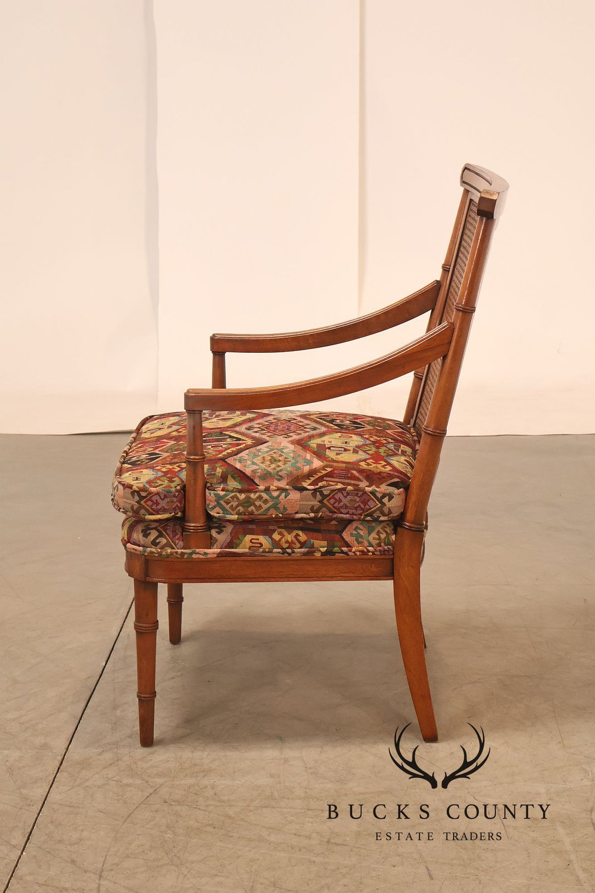 Mid Century Set of Four Cane Back Armchairs