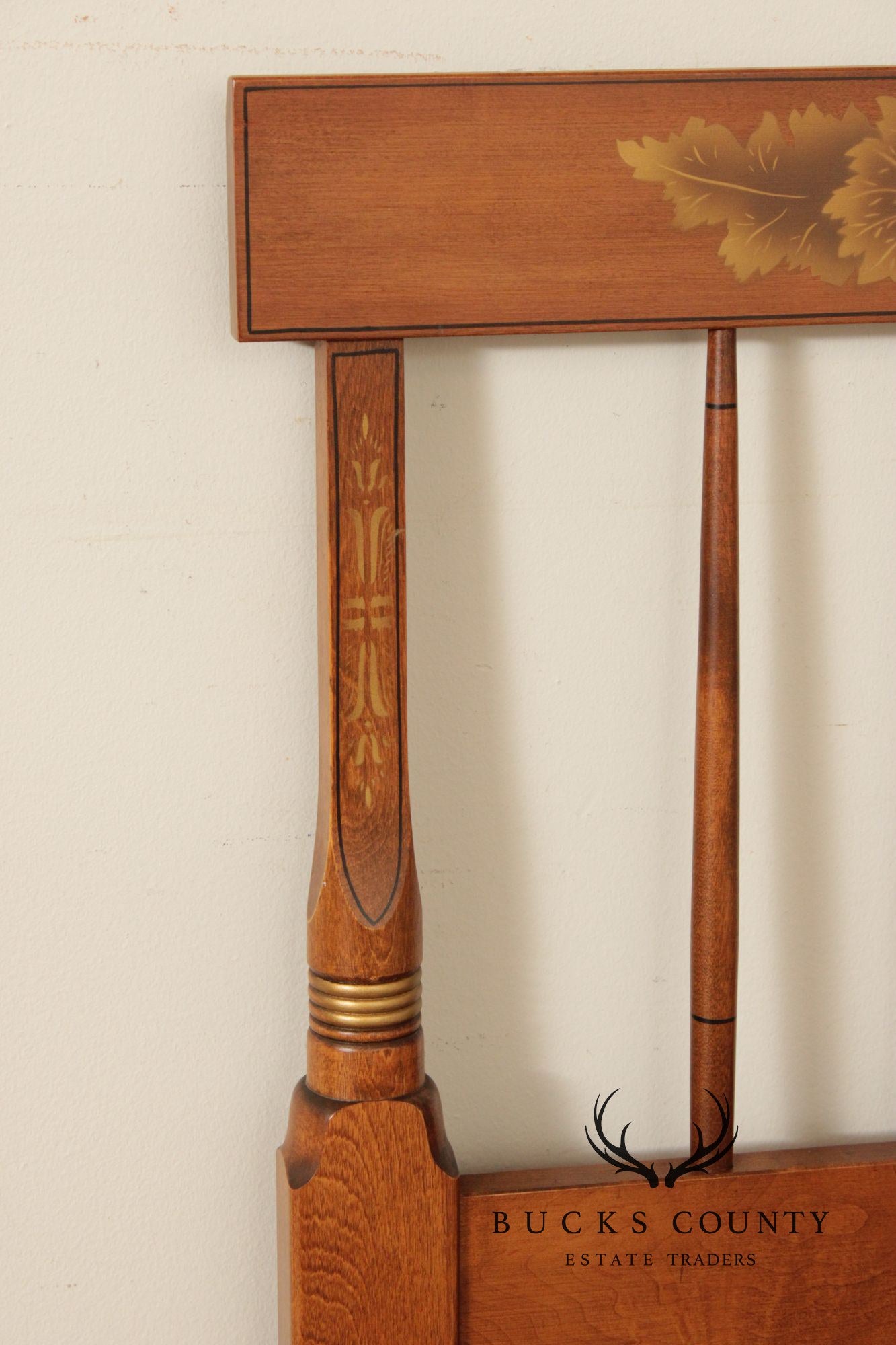 Hitchcock Early American Style Pair of Painted Twin Headboards