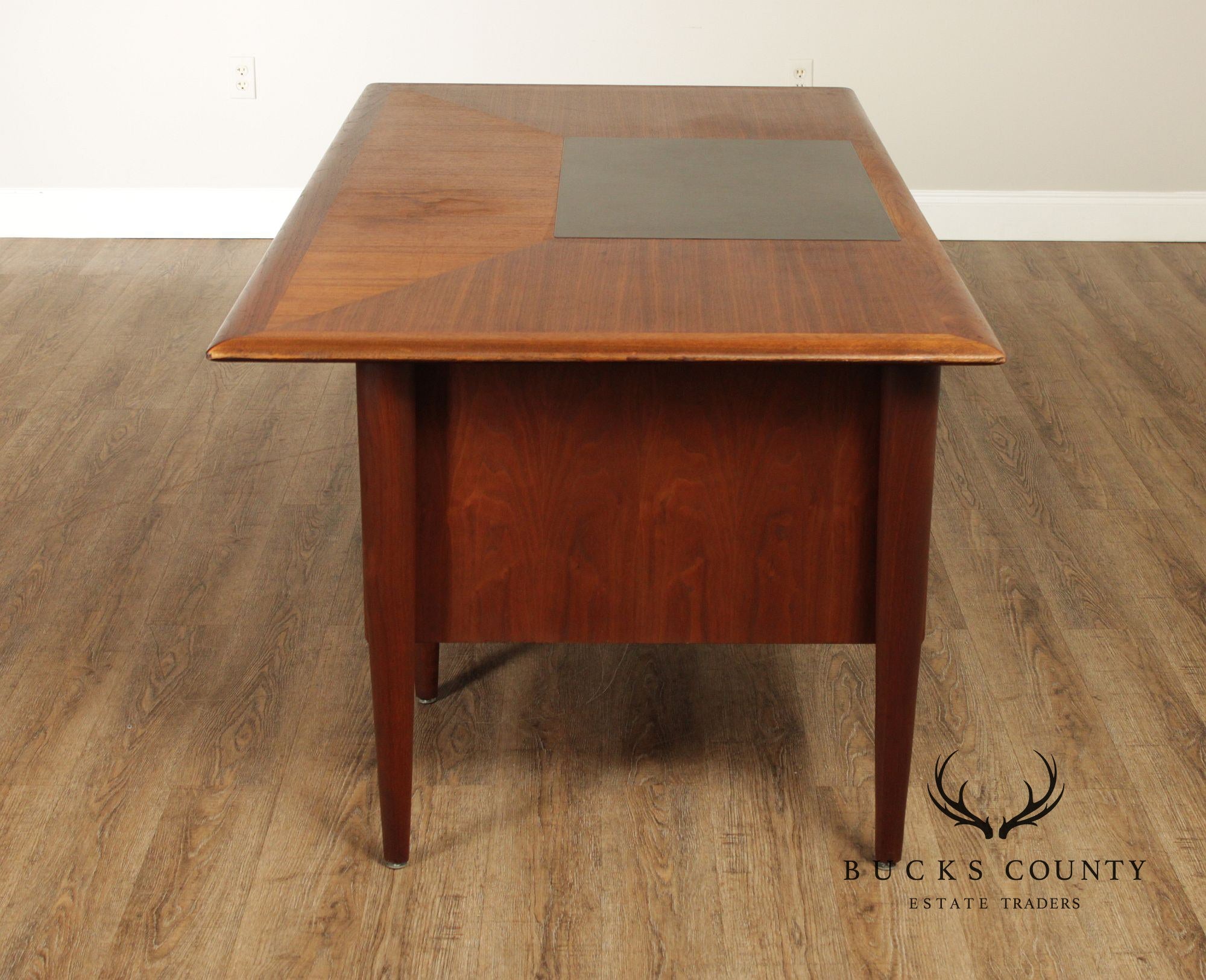Castilian Mid Century Modern Walnut Executive Writing Desk