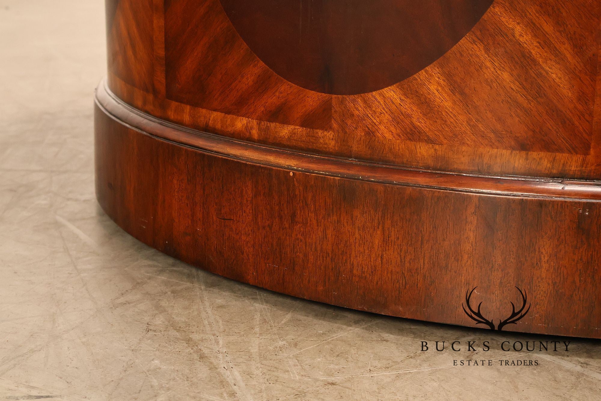 Maitland Smith Oval Mahogany Leather Top Executive Partner's Desk