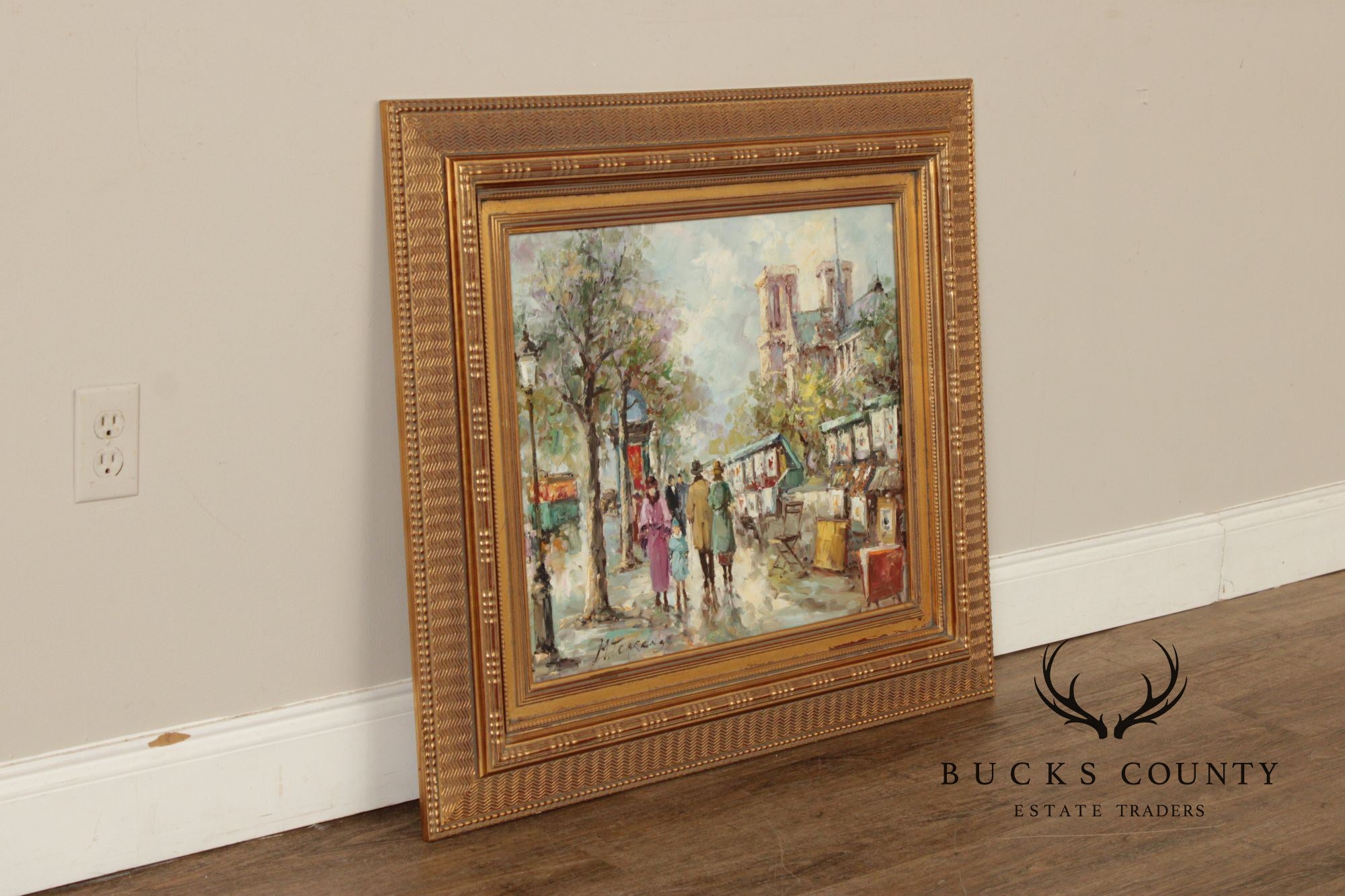 Montserrat Torrens Impressionist Style Oil Painting, French Street Scene