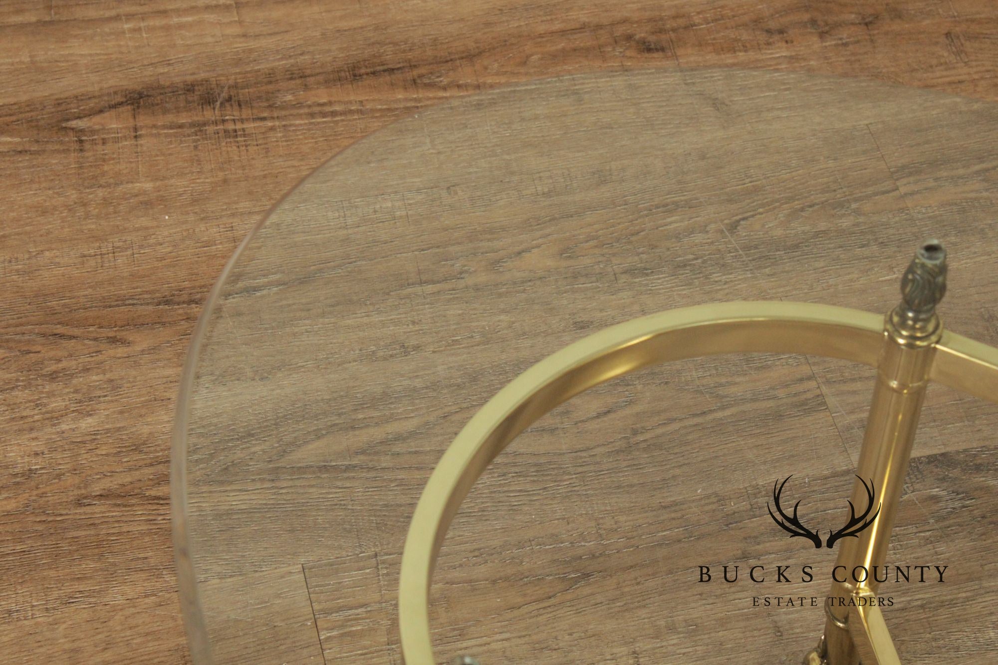 Hollywood Regency Glass Top Oval Coffee Table