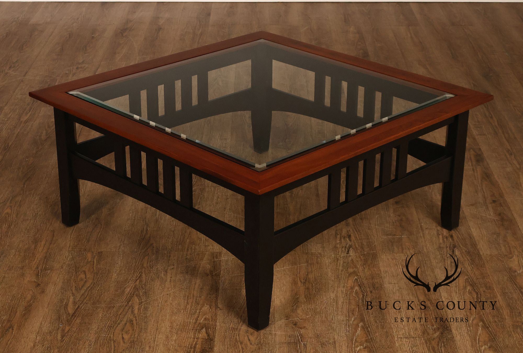 Ethan Allen American Impressions Cherry Glass Top Coffee Table