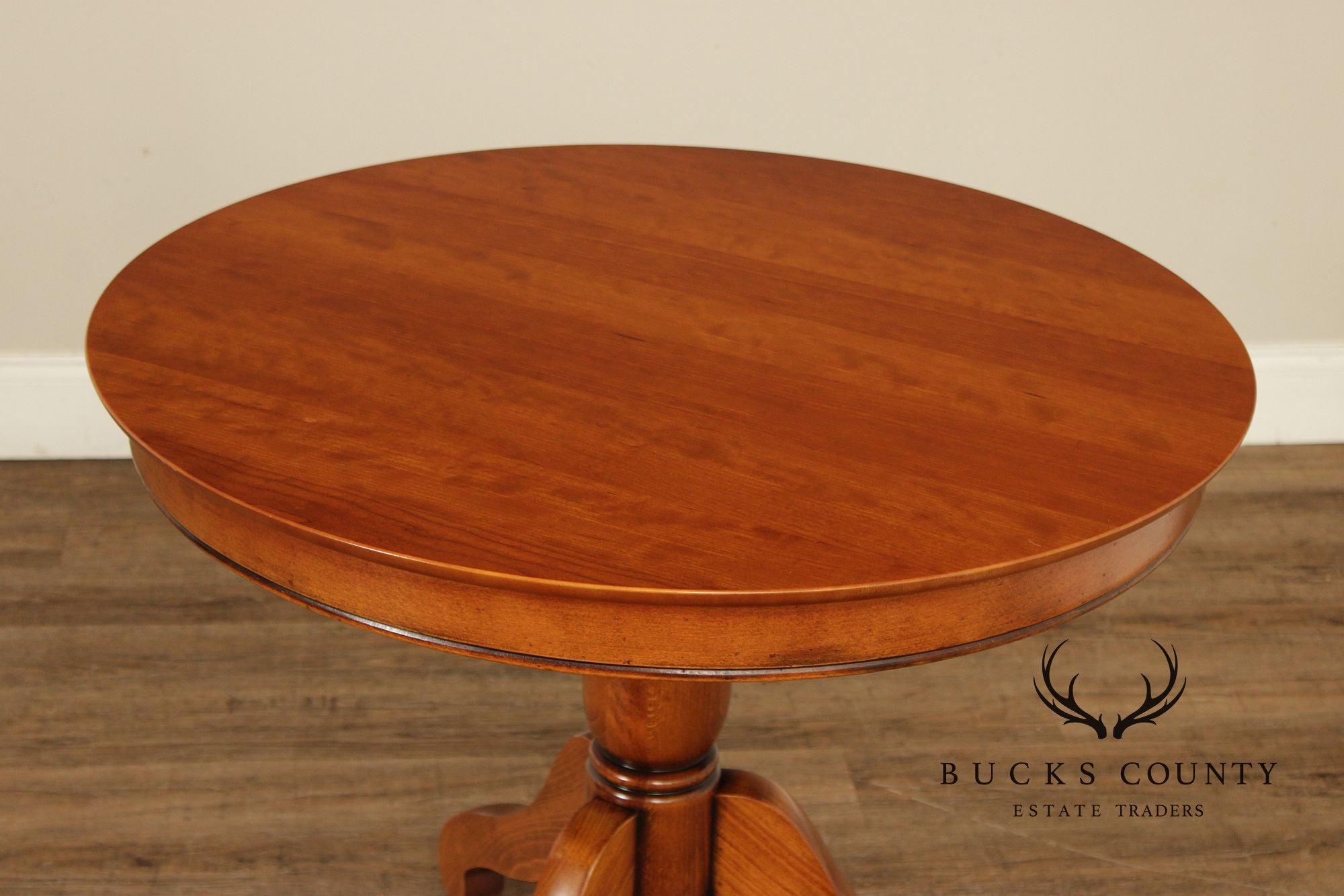 Grange France Round 33" Cherry Pedestal Side Table