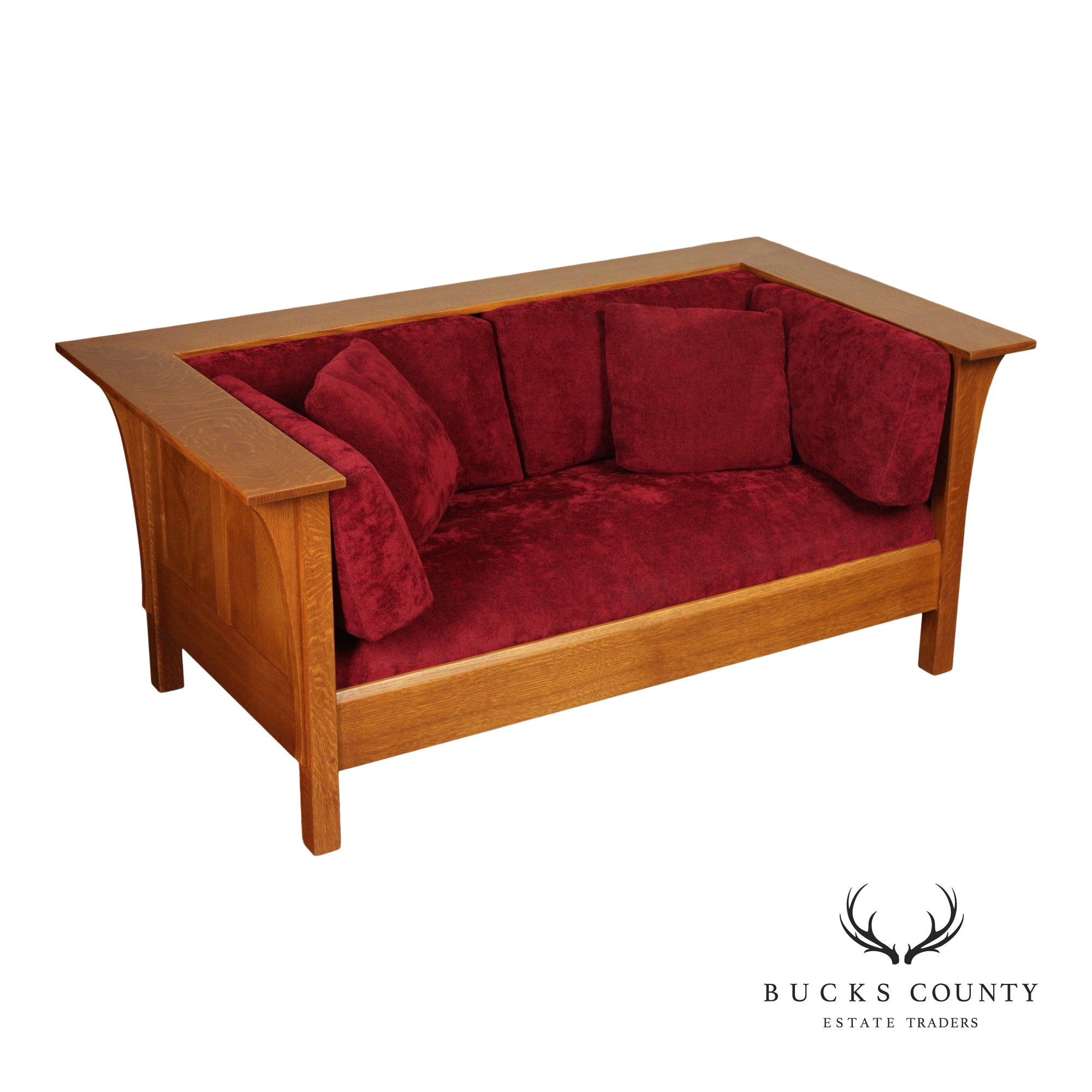 Stickley Mission Collection Oak Prairie Loveseat Sofa