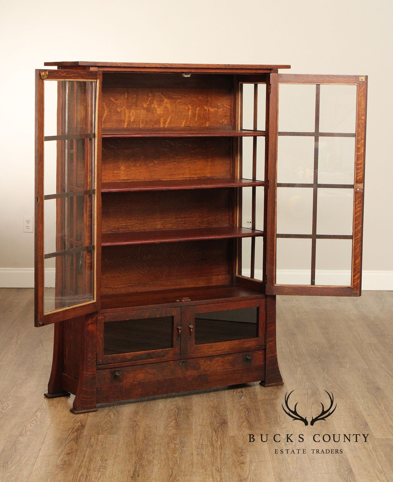 The King Furniture Co. Mission Oak China Cabinet