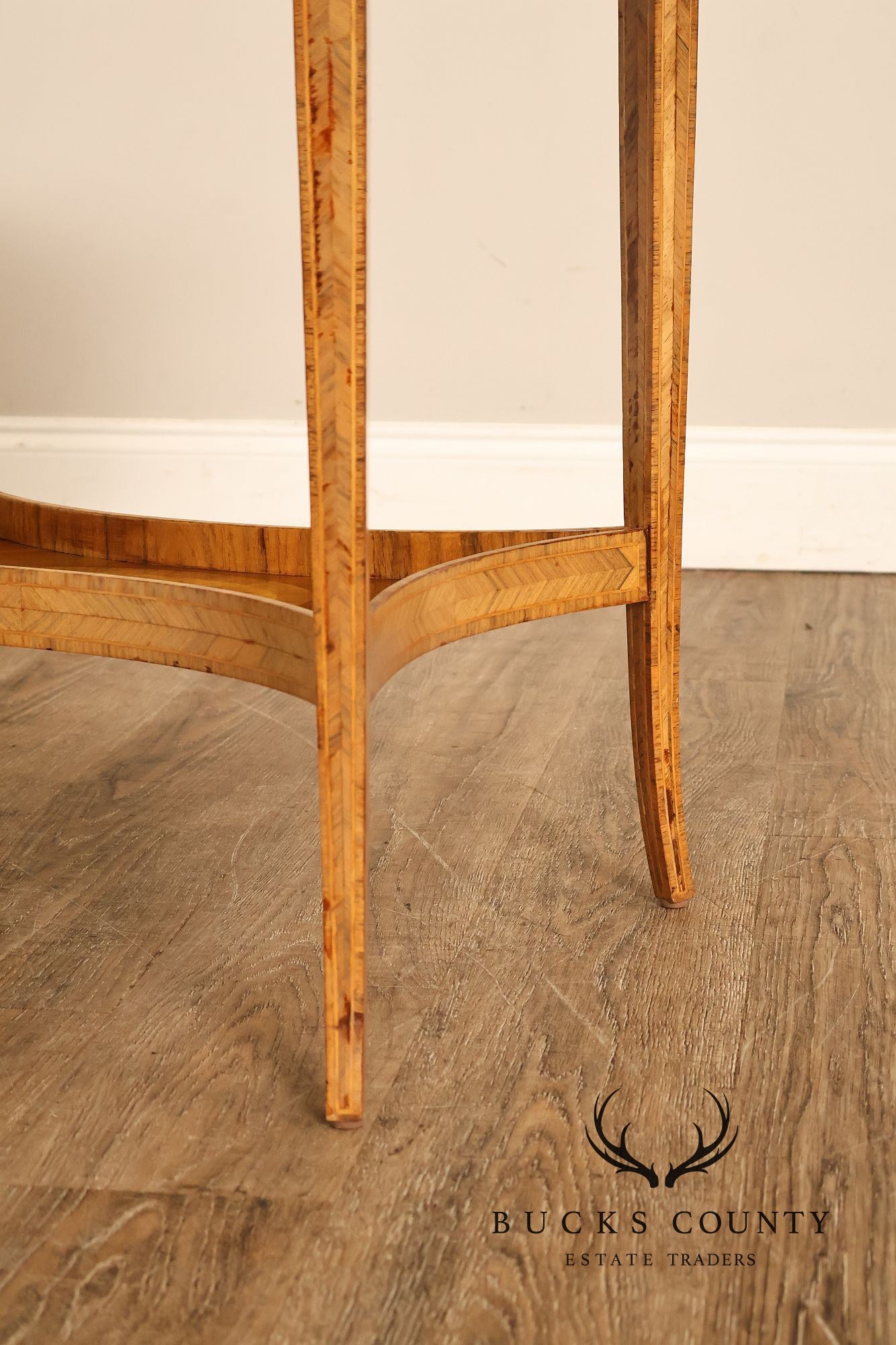 Maitland Smith Two-Tier Mixed Wood Sunburst Occasional Table