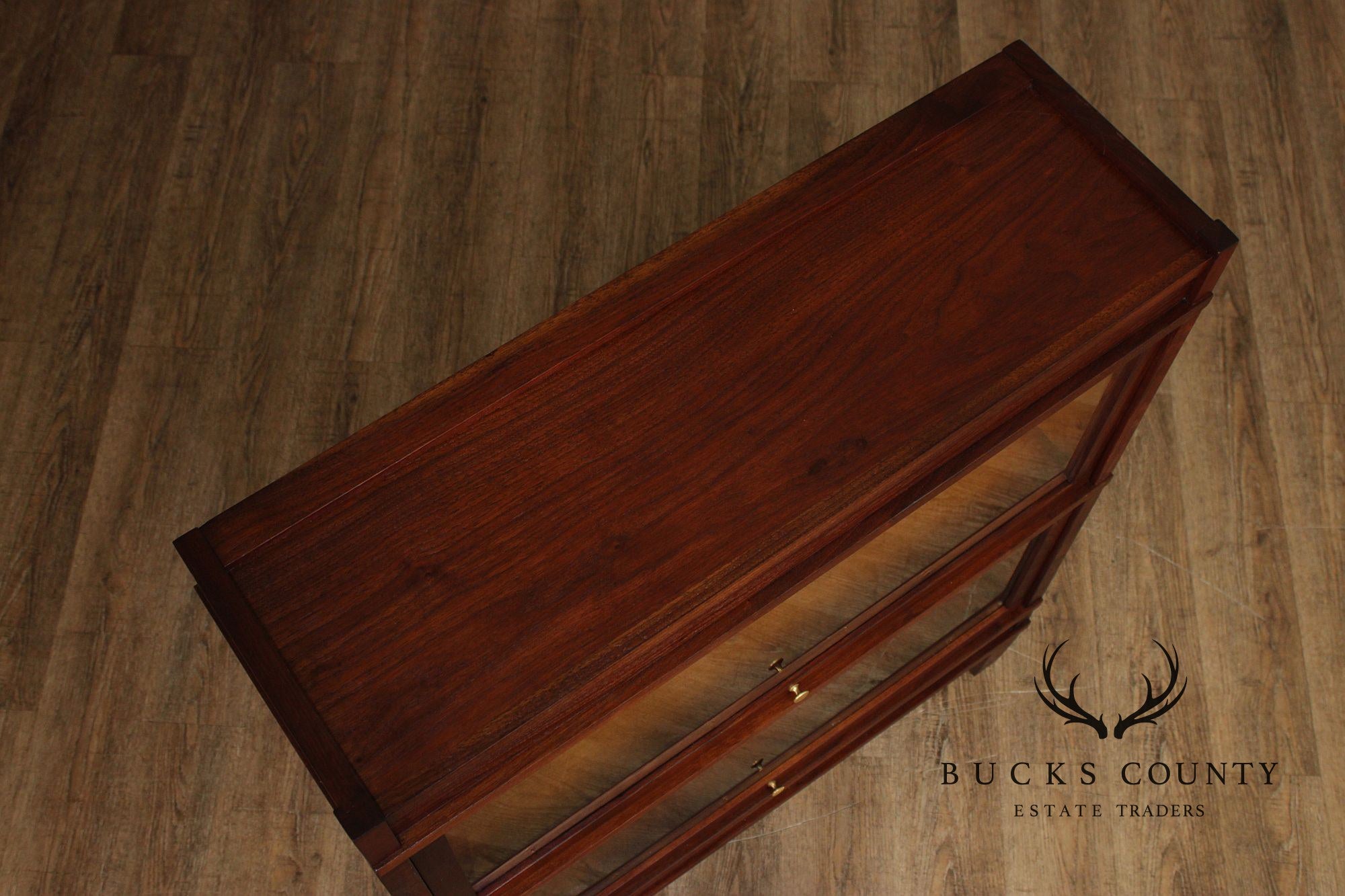 Globe Wernicke Antique Walnut Two-Section Barrister Bookcase