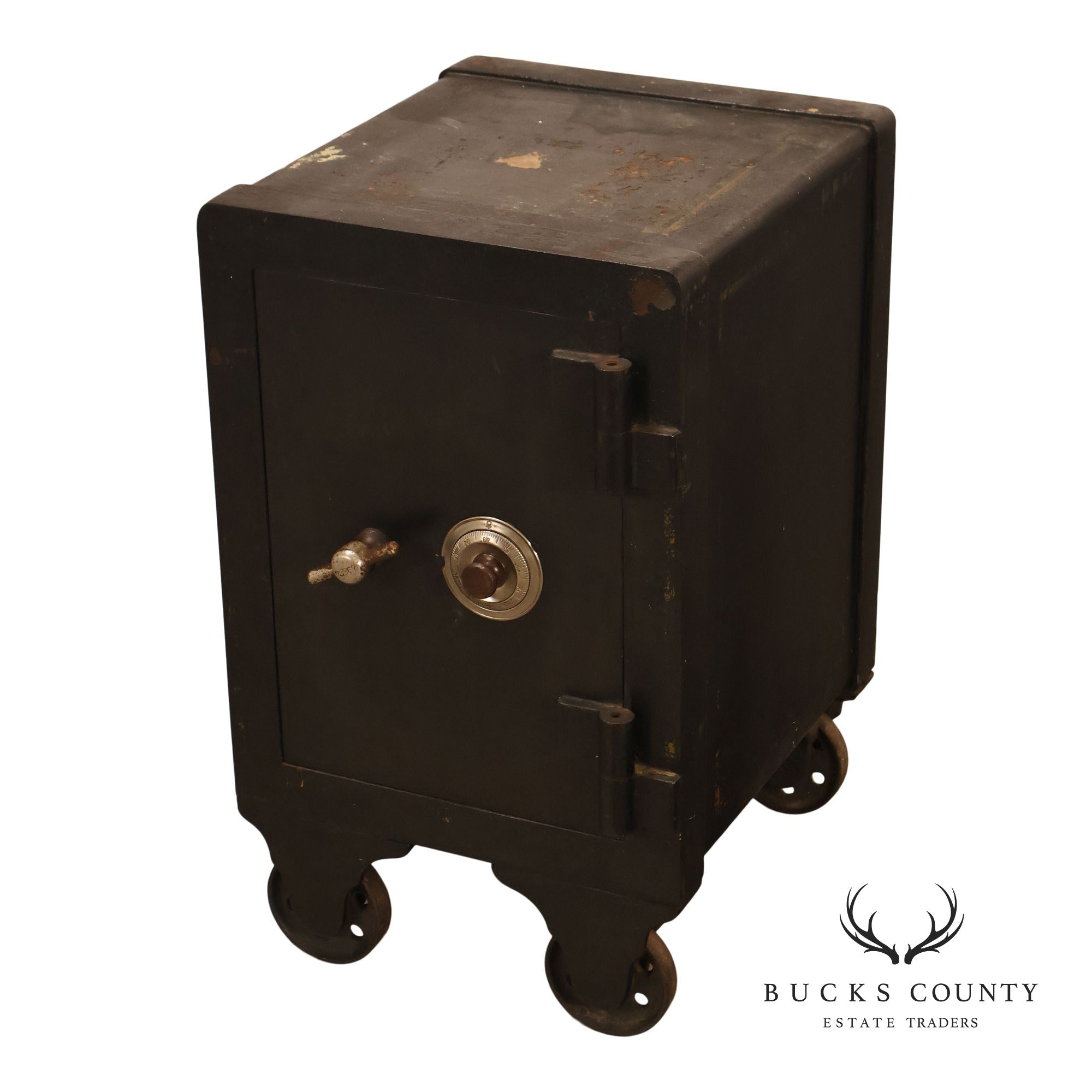Antique Hall's Safe Company Iron Safe On Casters