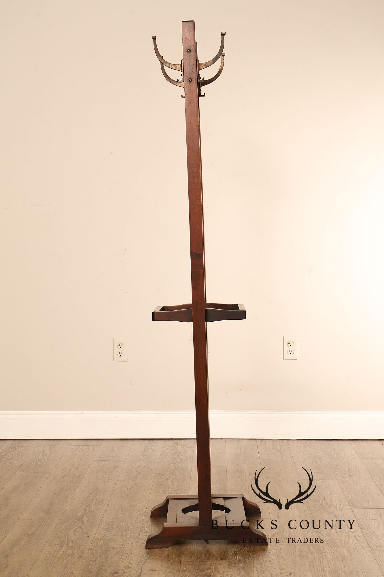 Antique Mission Style Double Sided Coat Rack