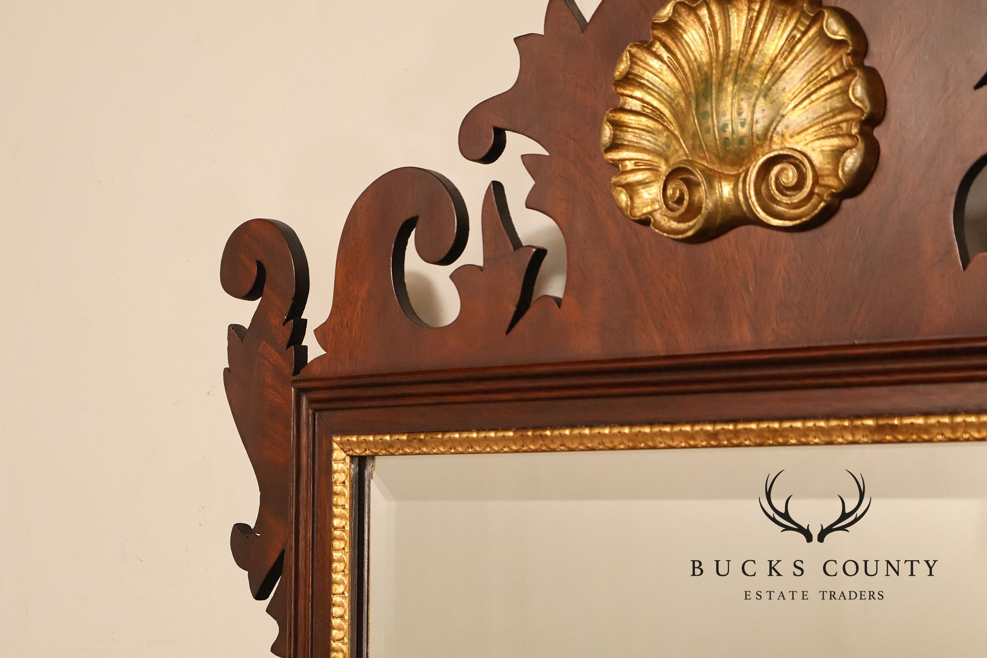 Henkel Harris Chippendale Style Mahogany Wall Mirror