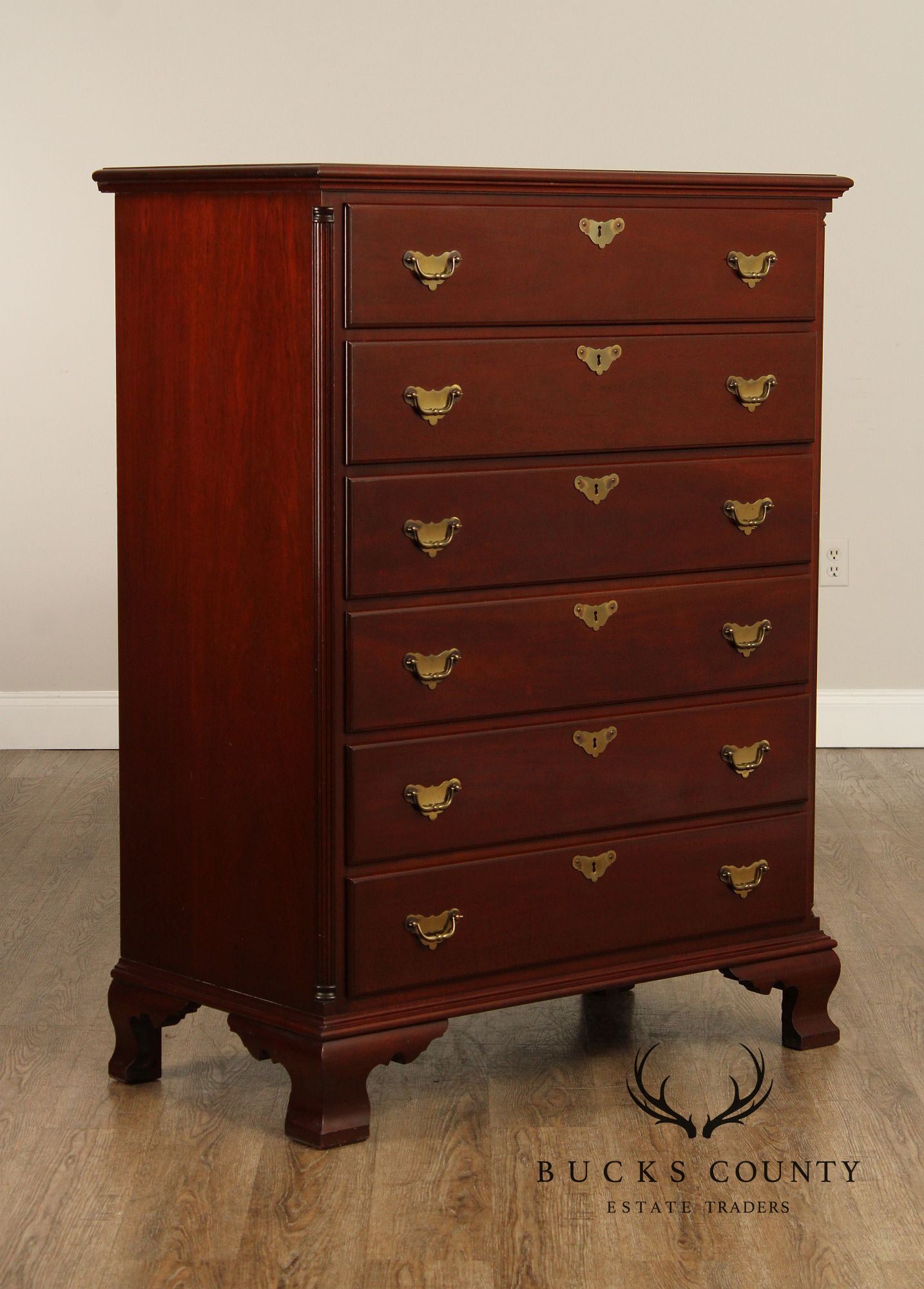 Norris Furniture Chippendale Style Mahogany Tall Chest