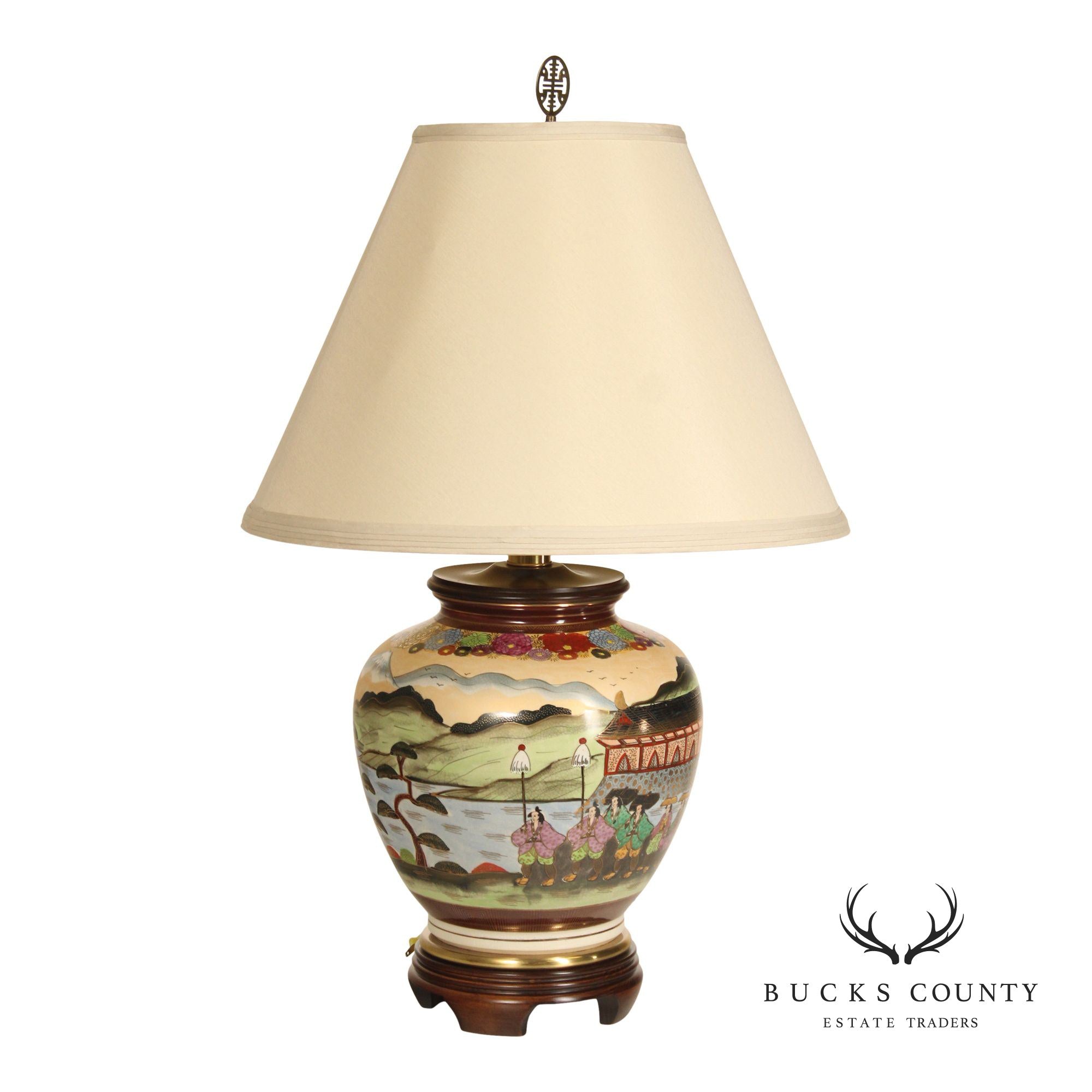 Frederick Cooper Asian Style Porcelain Ginger Jar Table Lamp