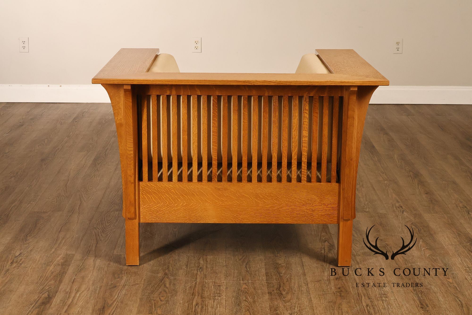 Stickley Mission Collection Prairie Spindle Oak Lounge Chair