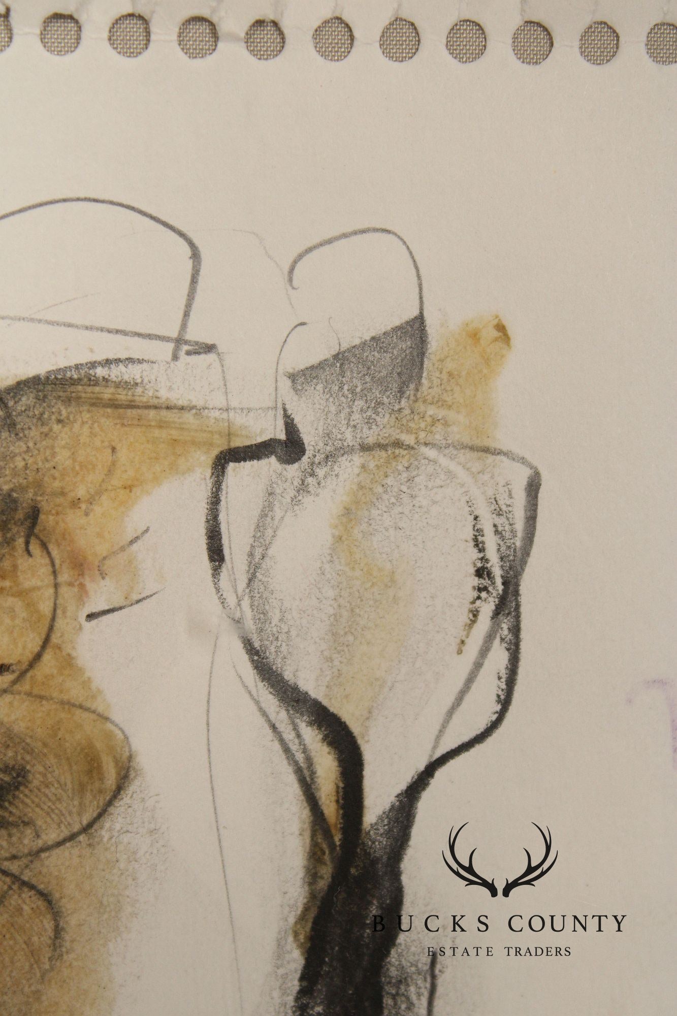 Bryan Hunt Abstract Graphite on Paper, 'Four Movements IV'